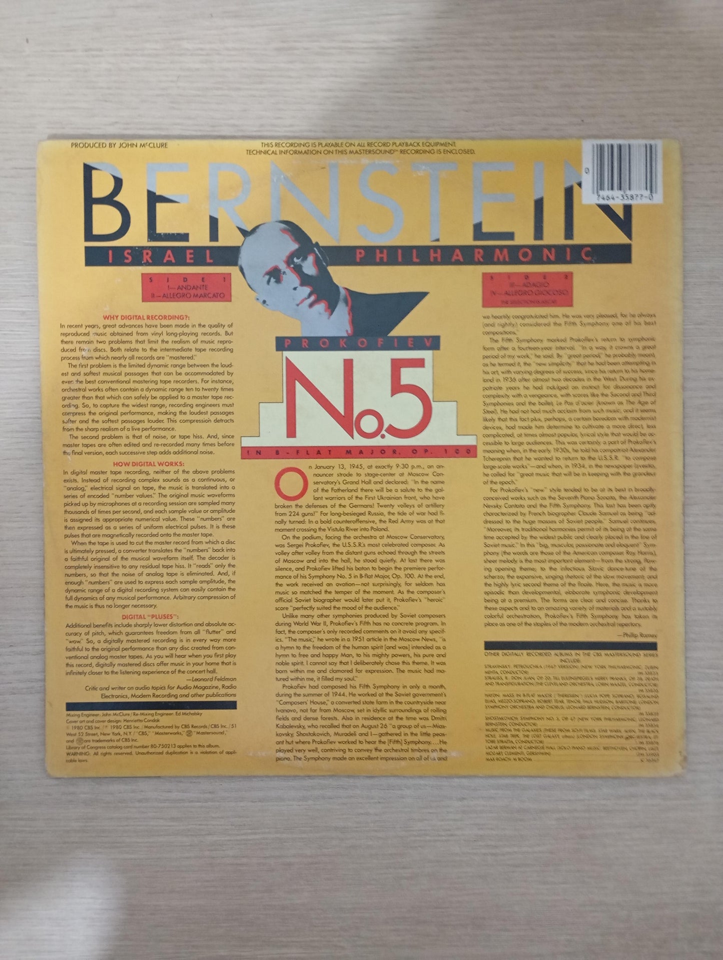Lp Vinil Sergei Prokofiev Symphony No. 5 Importado