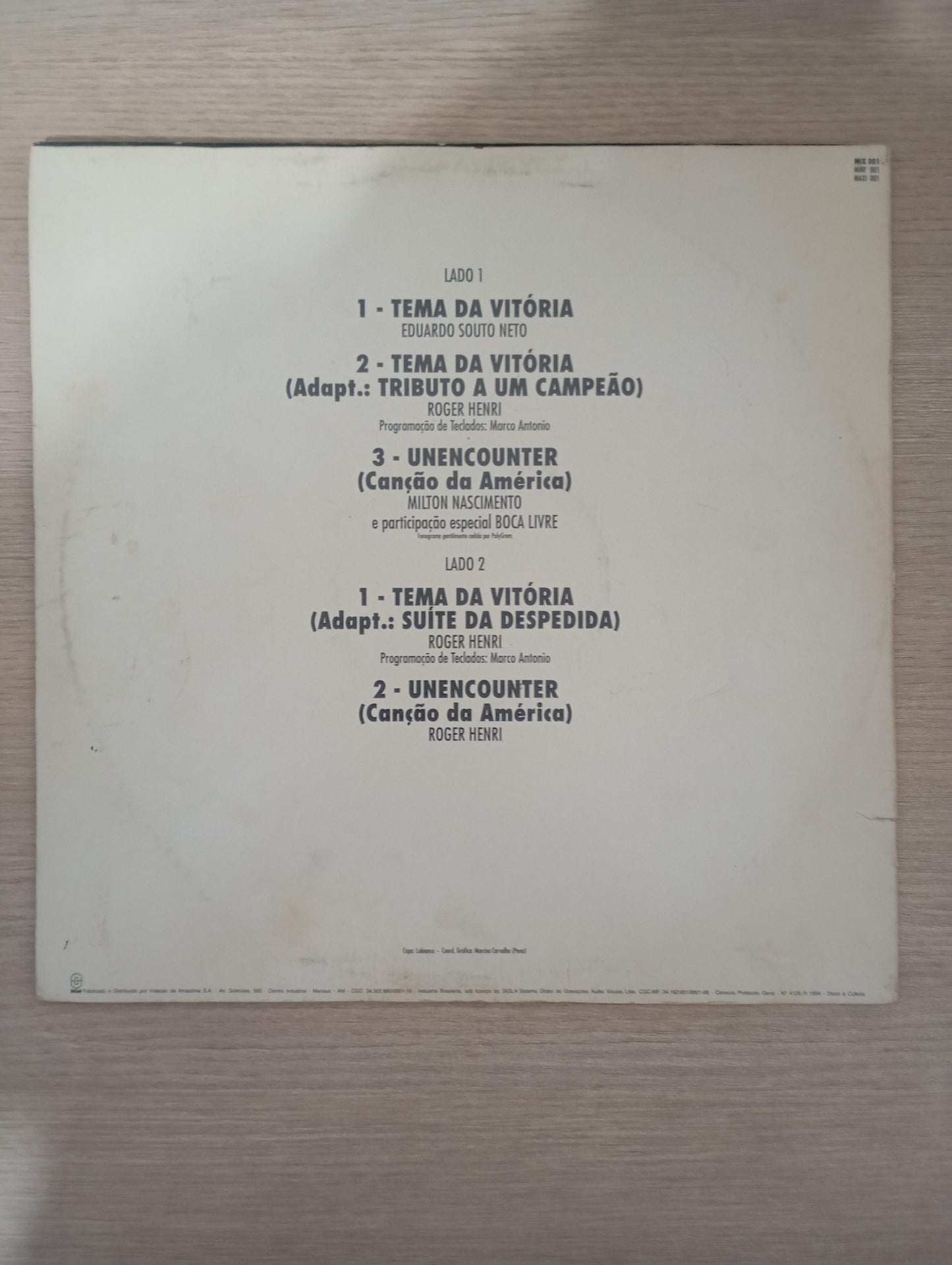 LP Vinil Tema da Vitória da Ayrton Senna Tributo A Um Campeão