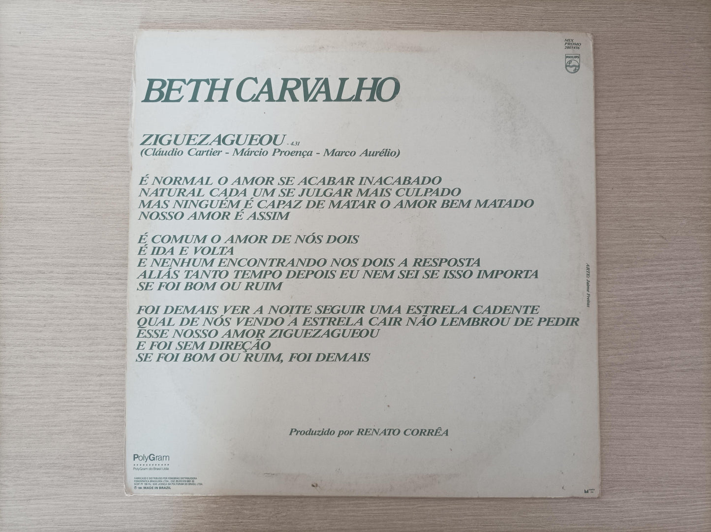 Lp Vinil Beth Carvalho Ziguezagueou