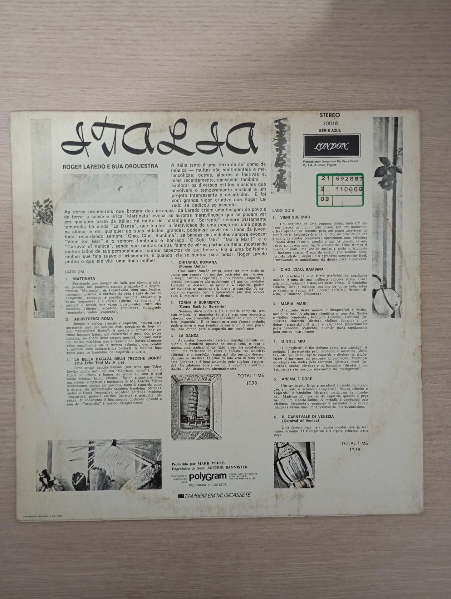 Lp Vinil Roger Laredo And His Orchestra Italy