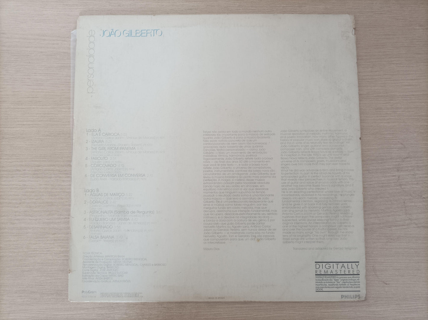 Lp Vinil João Gilberto Personalidade Best Of Brazil Encarte