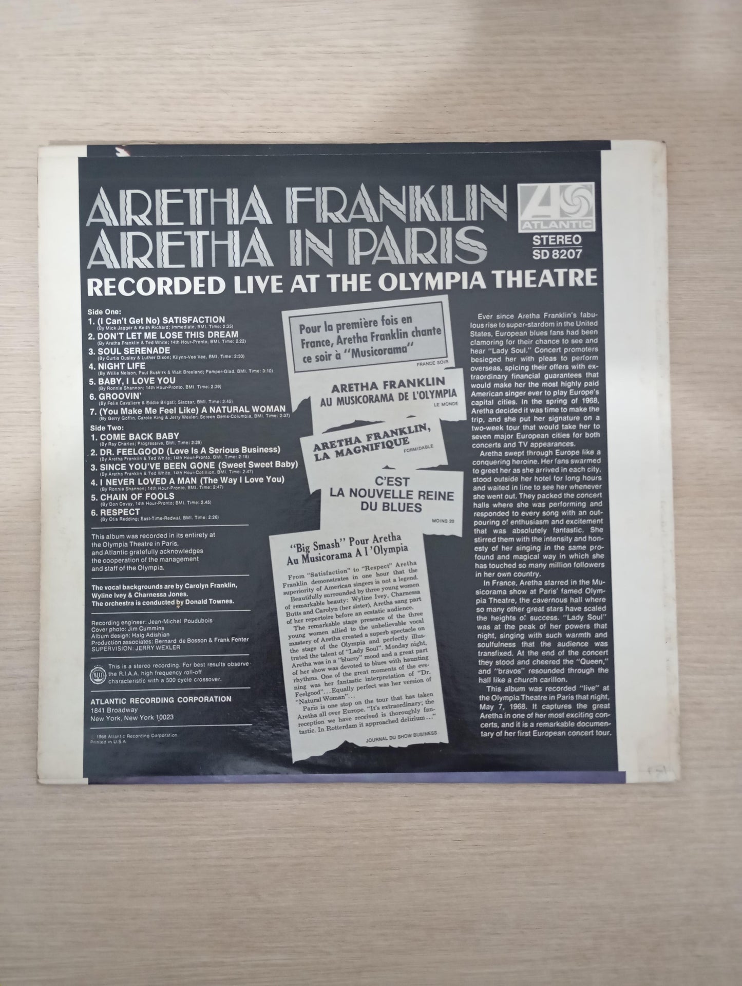 Lp Vinil Aretha Franklin Aretha In Paris C Encarte Importado