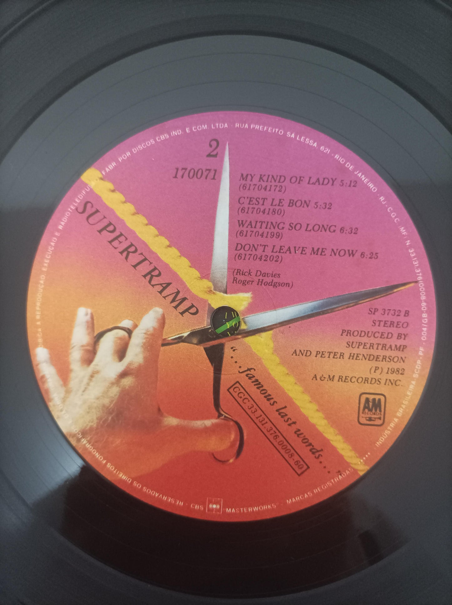 Lp Vinil Supertramp Famous Last Words Com Encarte