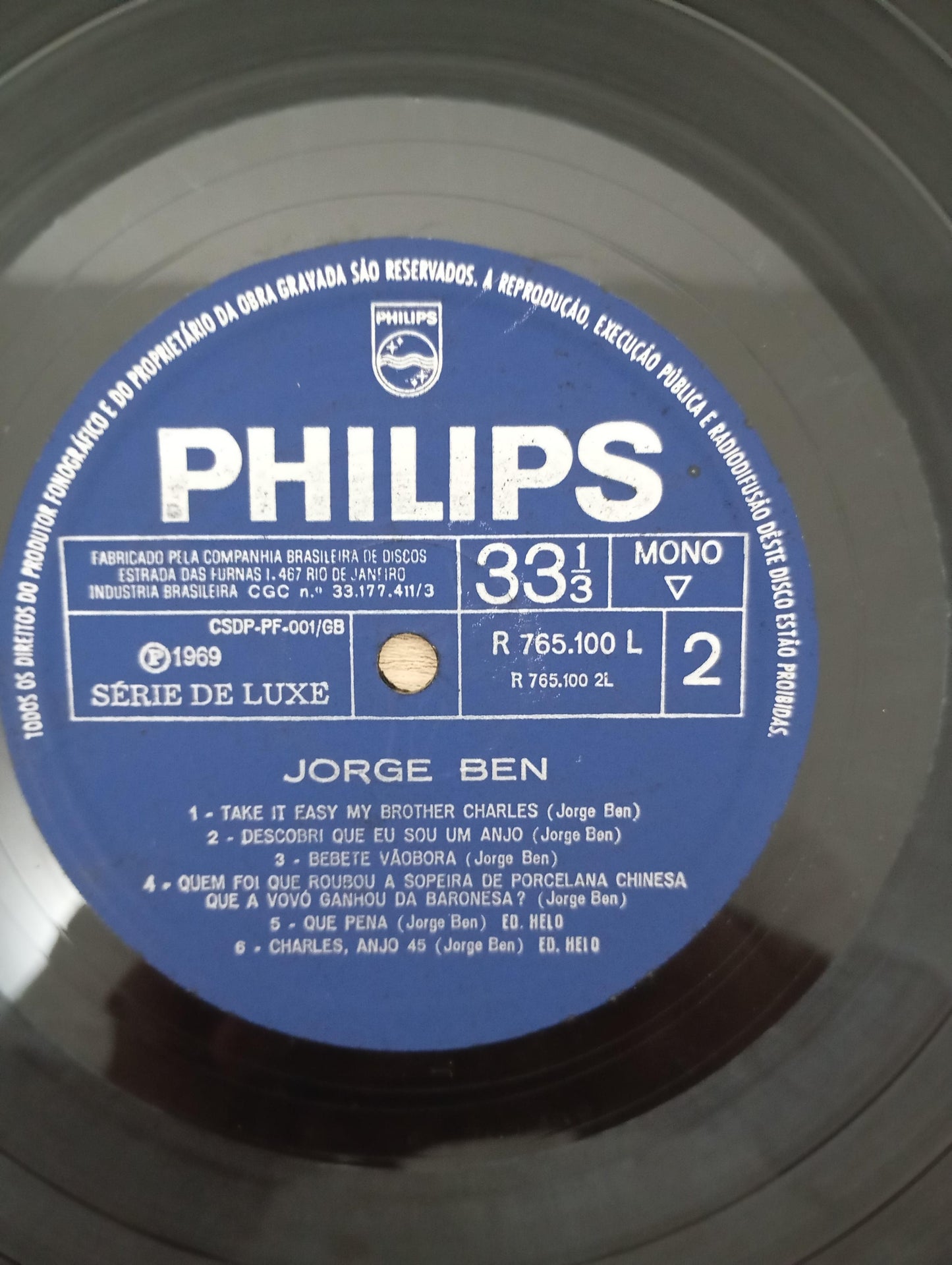 Lp Vinil Jorge Ben 1969 Original Mono
