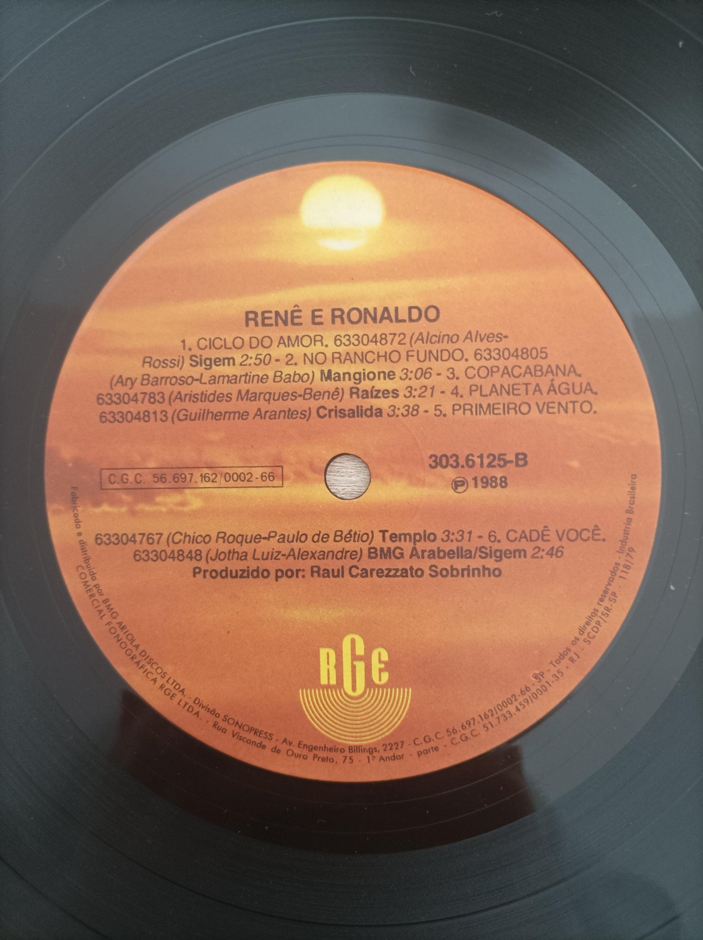 Lp Vinil Renê & Ronaldo 1988