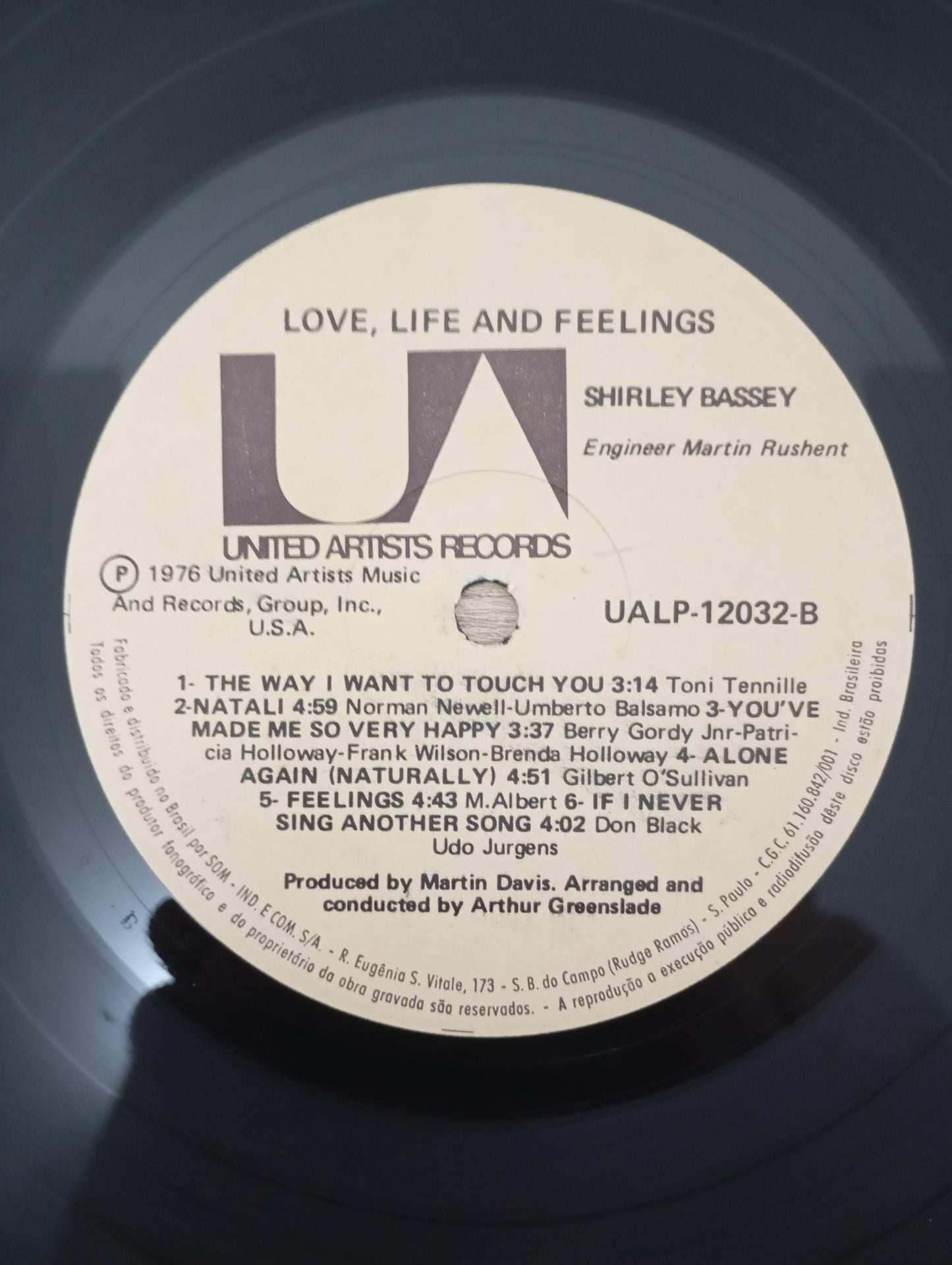 Lp Vinil Shirley Bassey Love, Life And Feelings