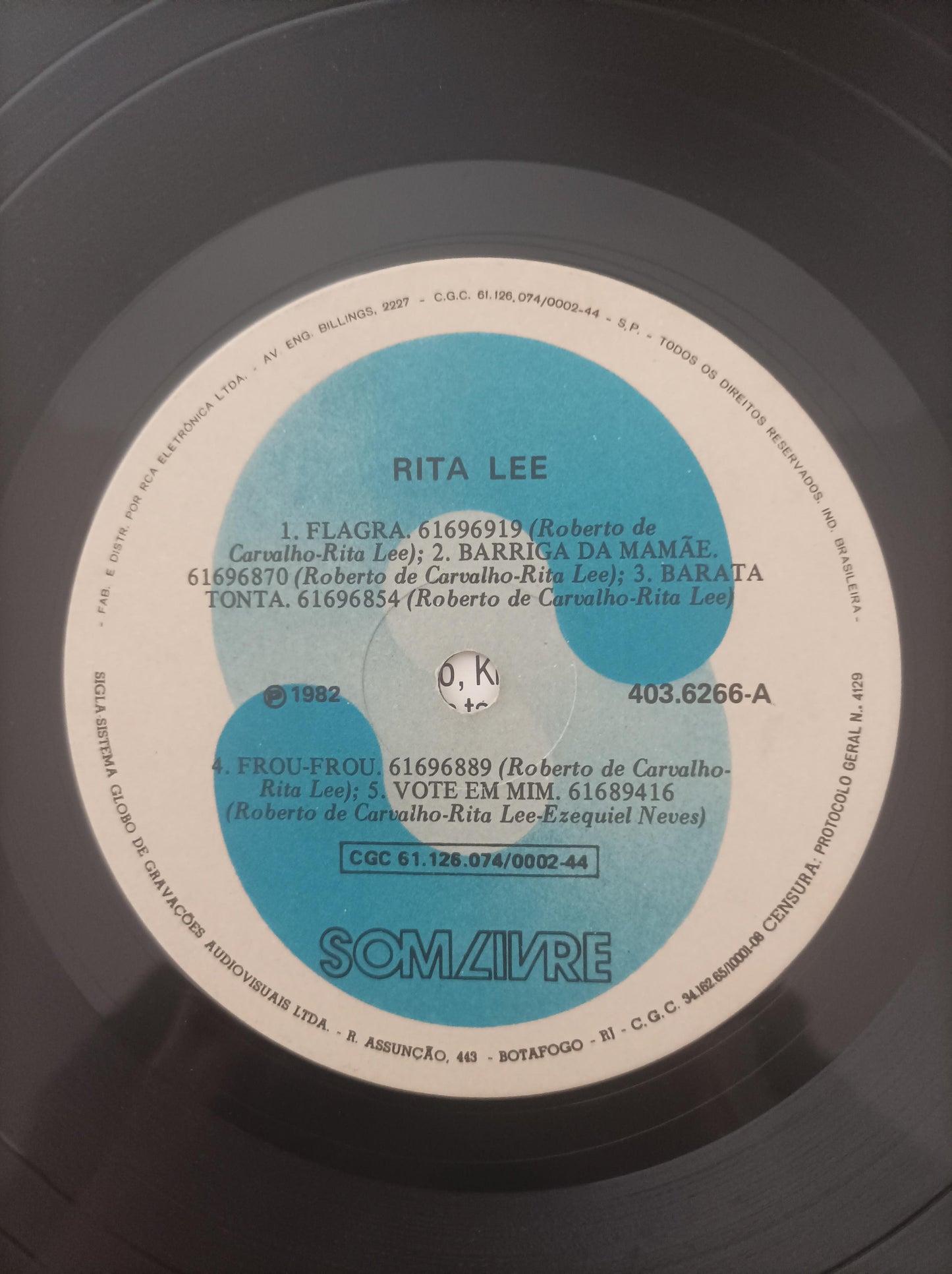 Disco Vinil & Roberto de Carvalho Rita Lee Com Encarte A