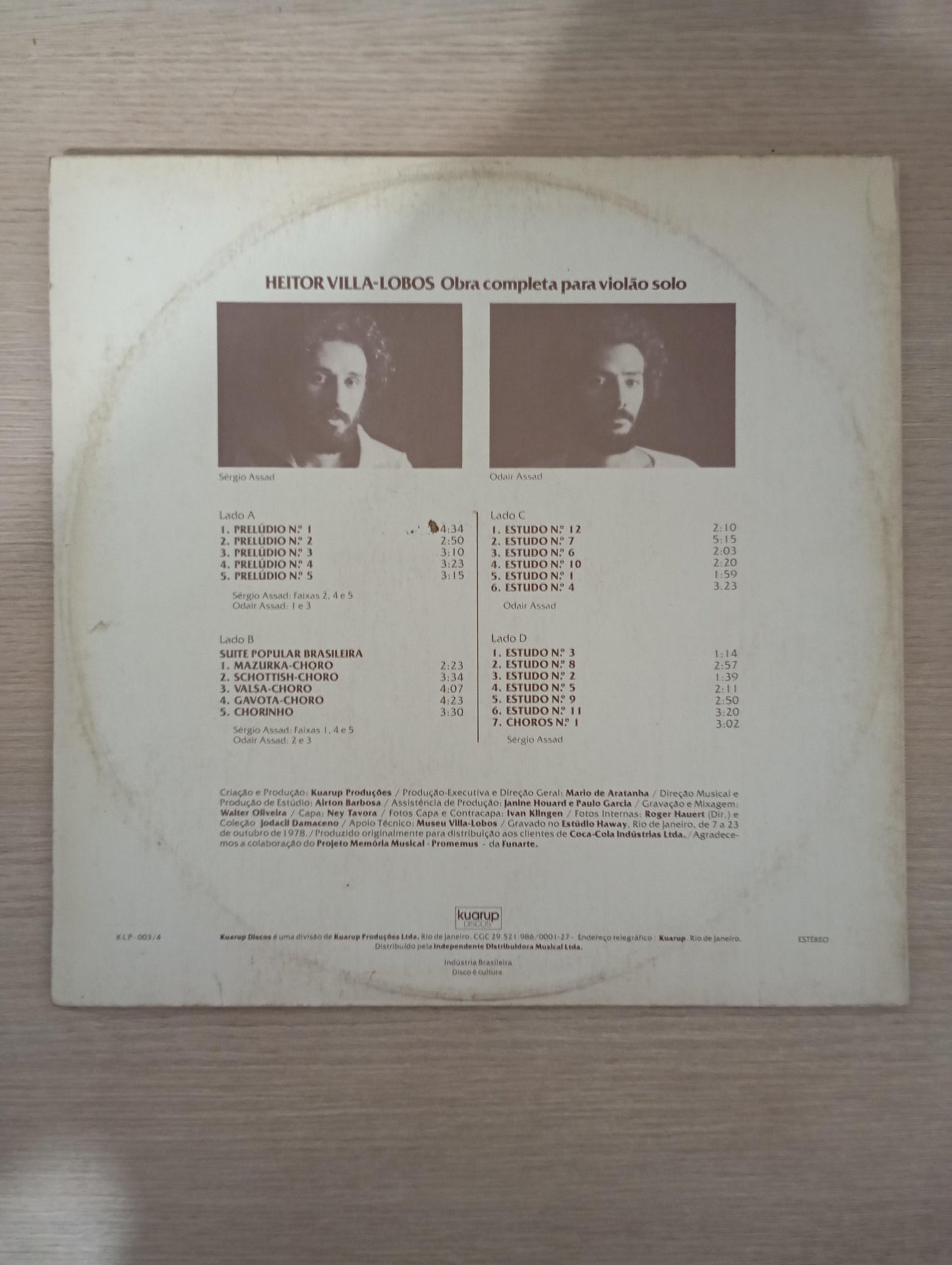 Lp Vinil Heitor Villa-Lobos Obra Completa Violão Solo Duplo