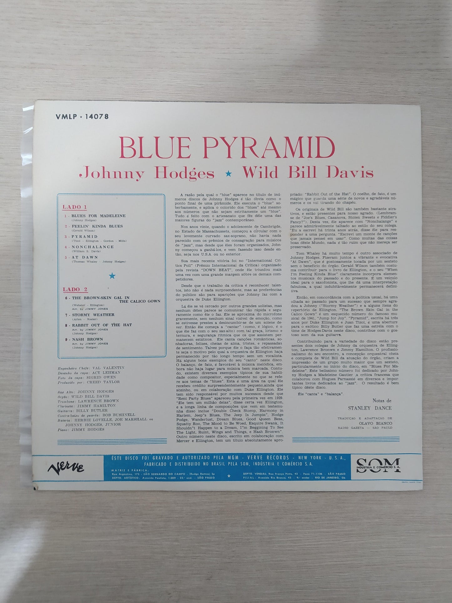 Lp Vinil Johnny Hodges Blue Pyramid