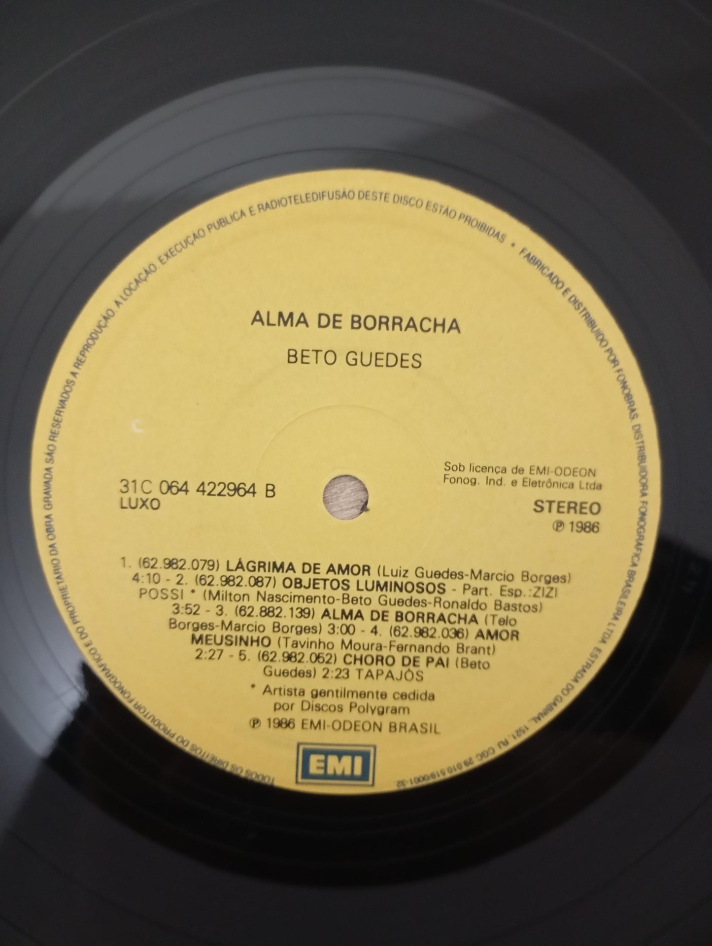 Lp Vinil Beto Guedes Alma De Borracha Com Encarte