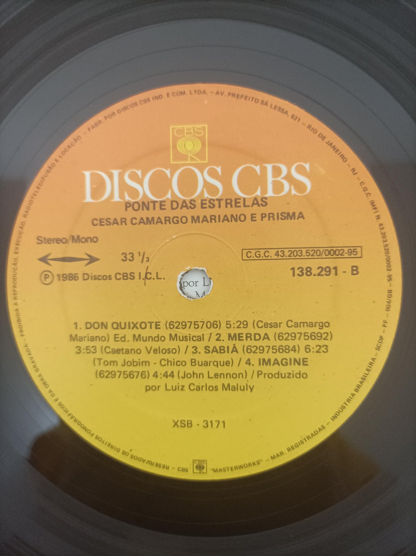 Disco Vinil Ponte Das Estrelas César Camargo Com Encarte A