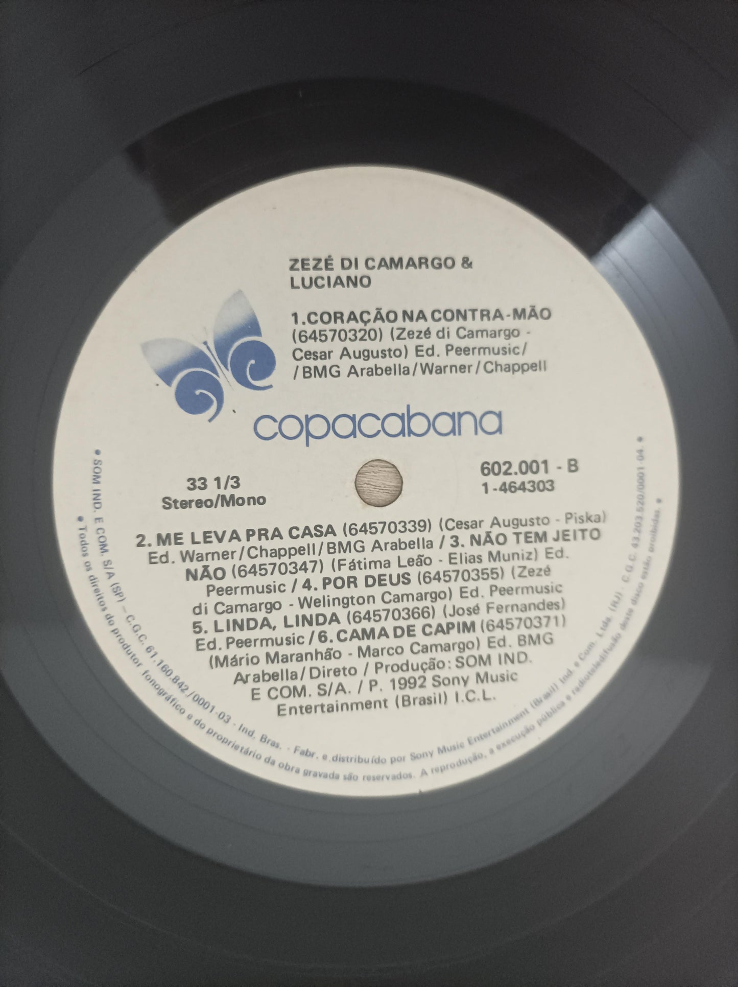 Lp Vinil Zezé Di Camargo & Luciano 1992