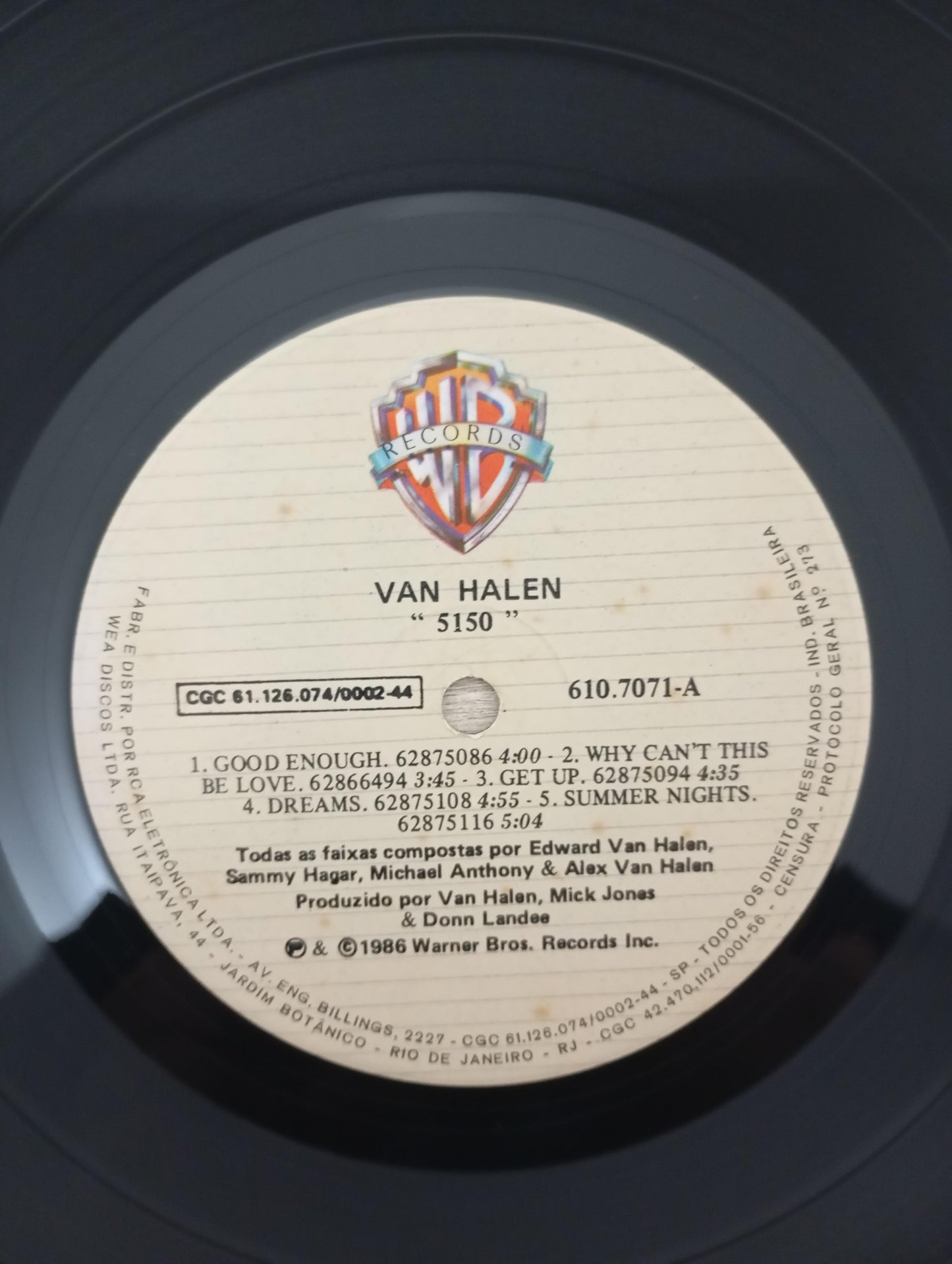 Lp Vinil Van Halen 5150 Com Encarte