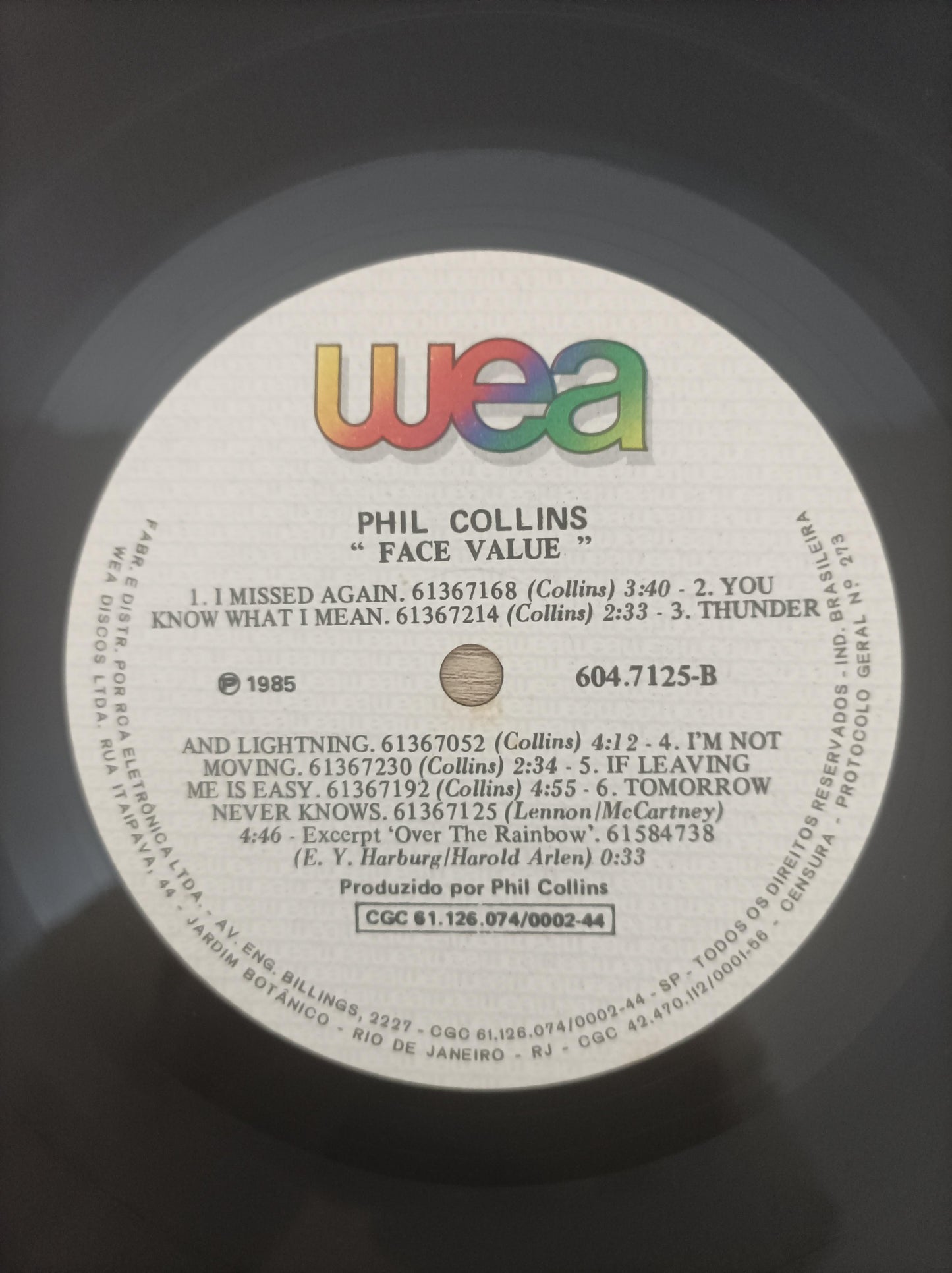 Lp Vinil Phil Collins Face Value