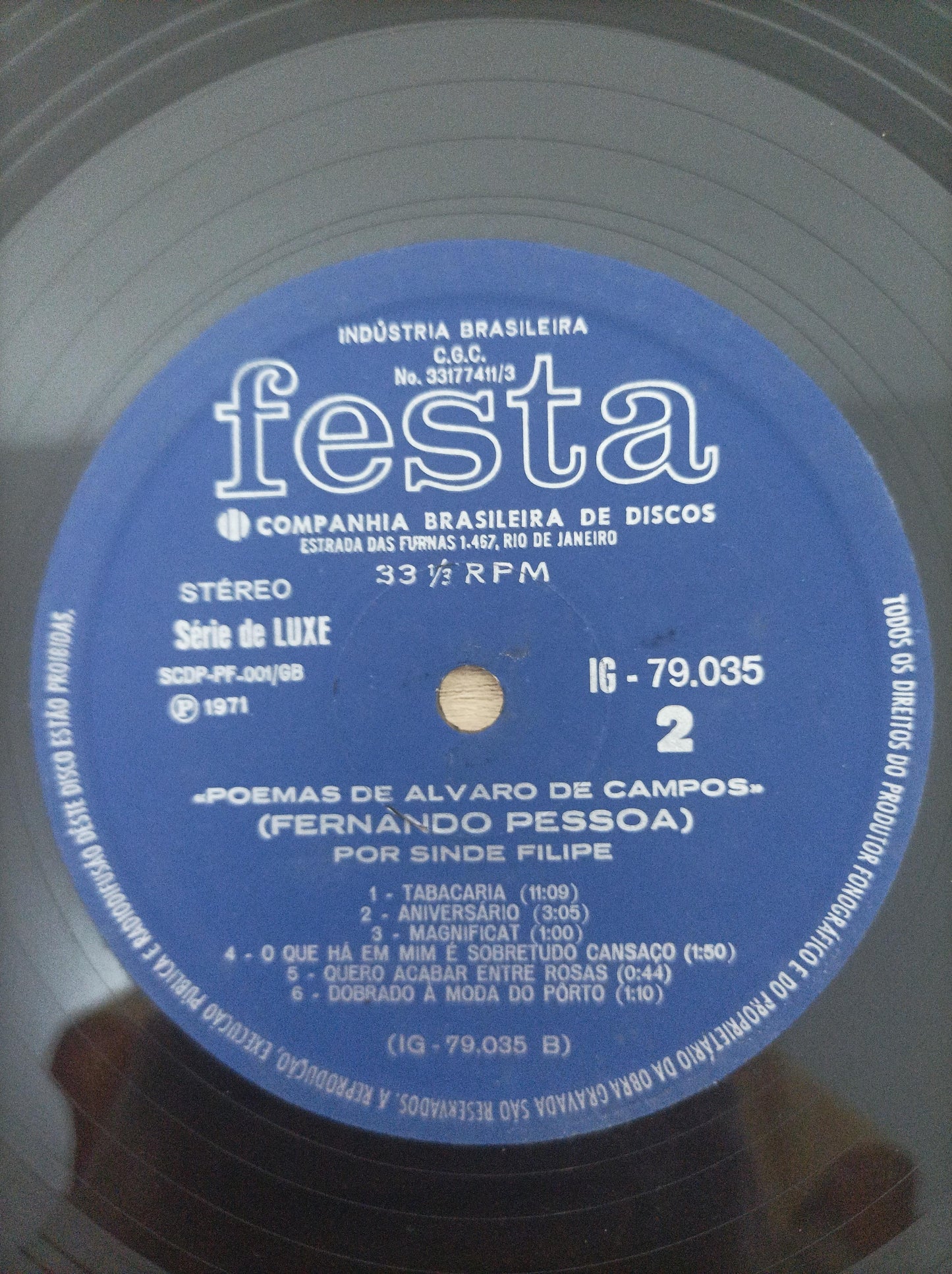 Lp Vinil Fernando Pessoa Poemas de Álvaro de Campos
