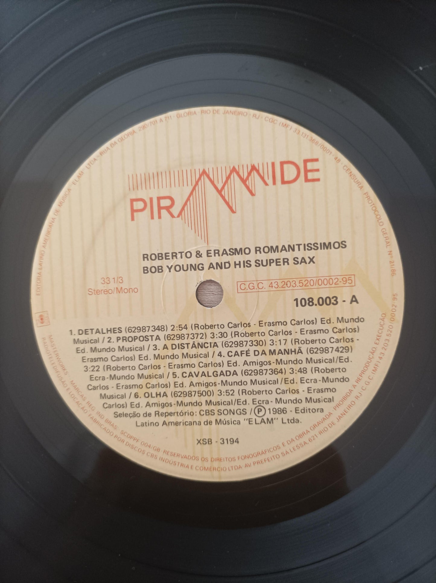 Lp Vinil Bob Young Roberto & Erasmo Romantíssimos