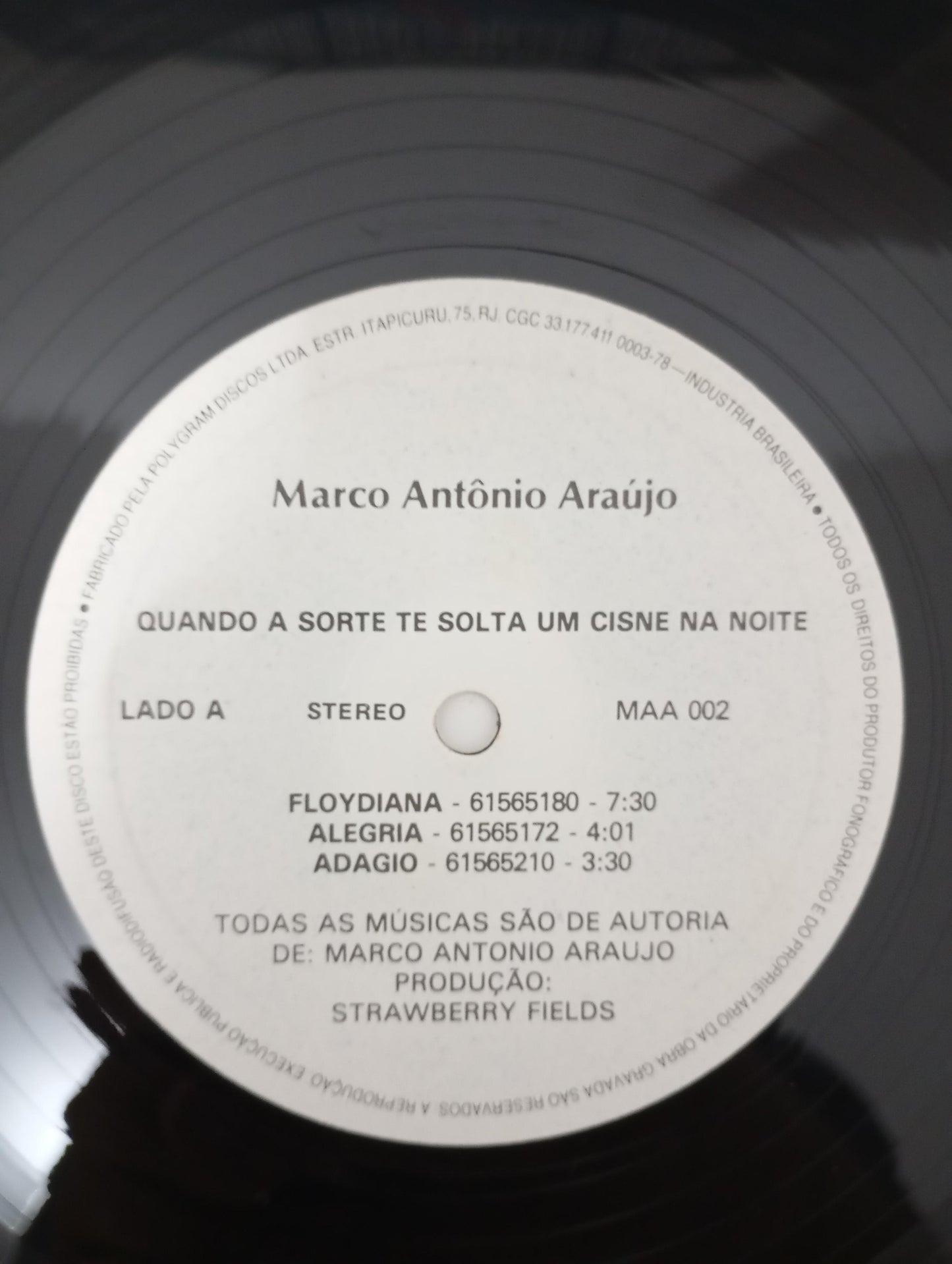 Lp Vinil Marco Antonio Araujo Quando Sorte Solta Cisne Noite