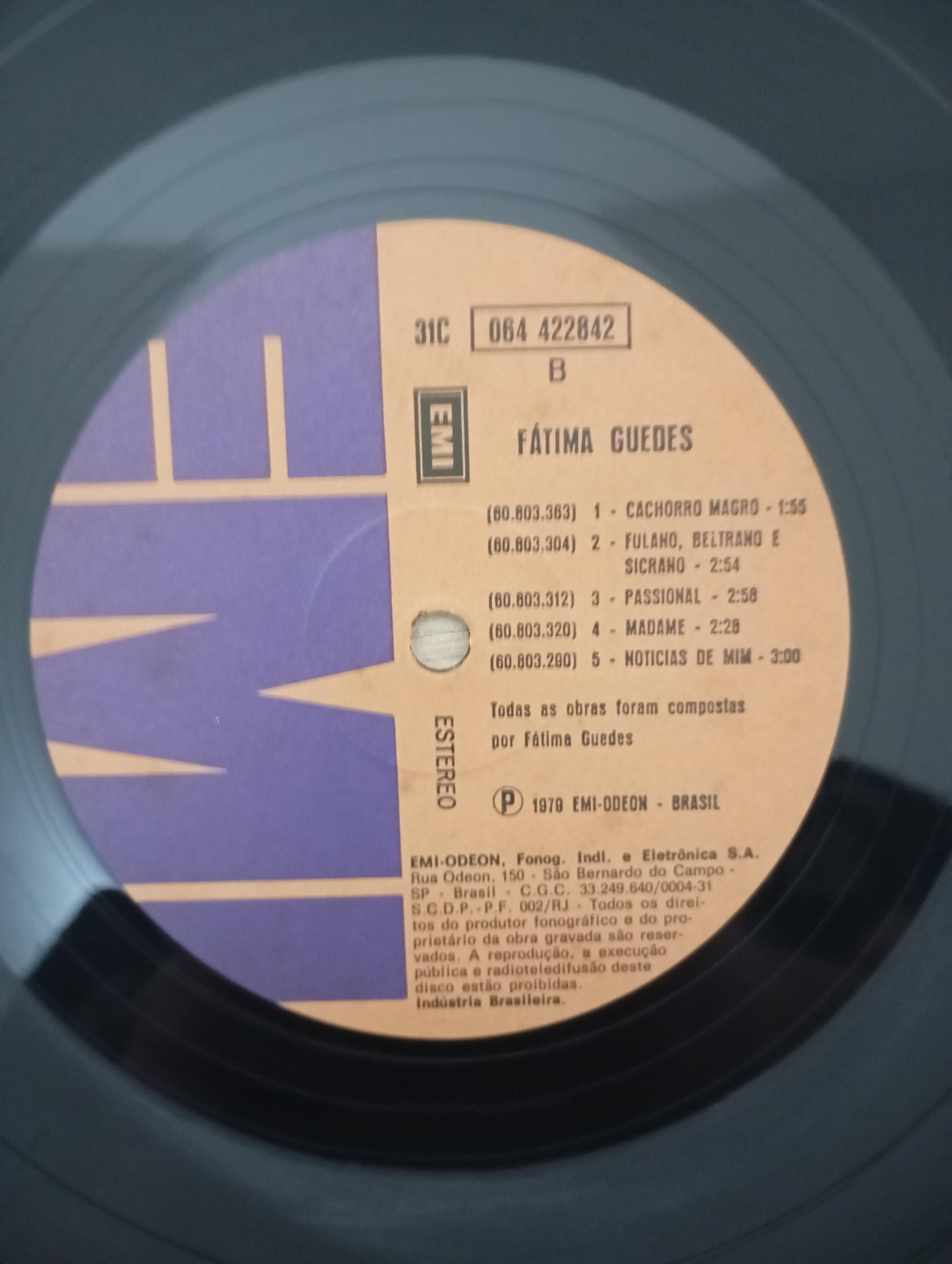 Lp Vinil Fátima Guedes 1979 Com Encarte