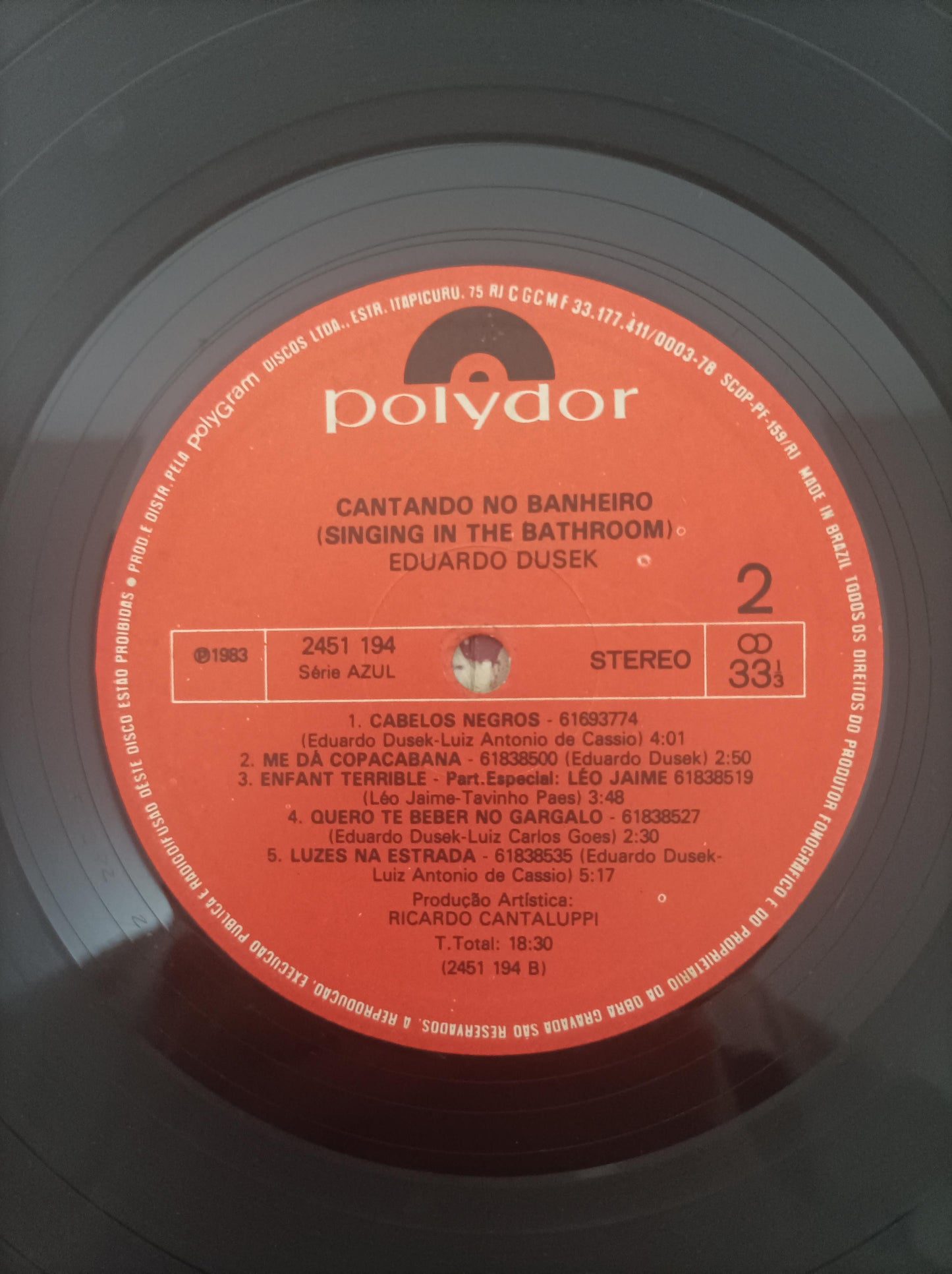 Lp Vinil Eduardo Dusek Cantando No Banheiro Com Encarte