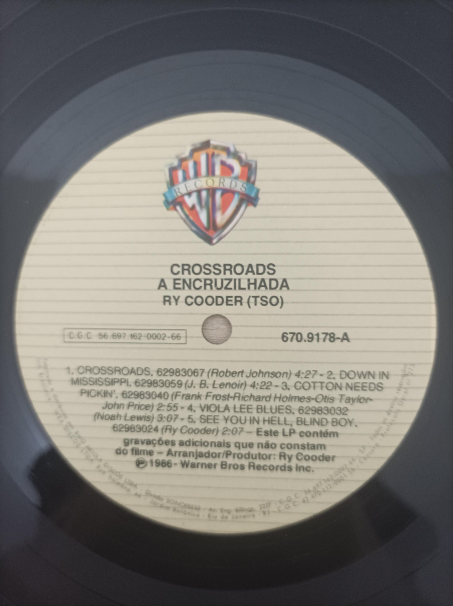Lp Vinil Ry Cooder Trilha Sonora Crossroads / A Encruzilhada