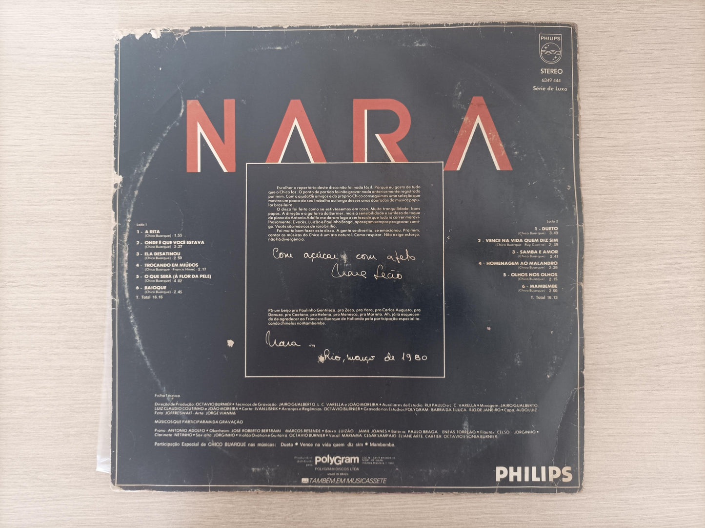 Lp Vinil Nara Leão Com Açúcar Com Afeto