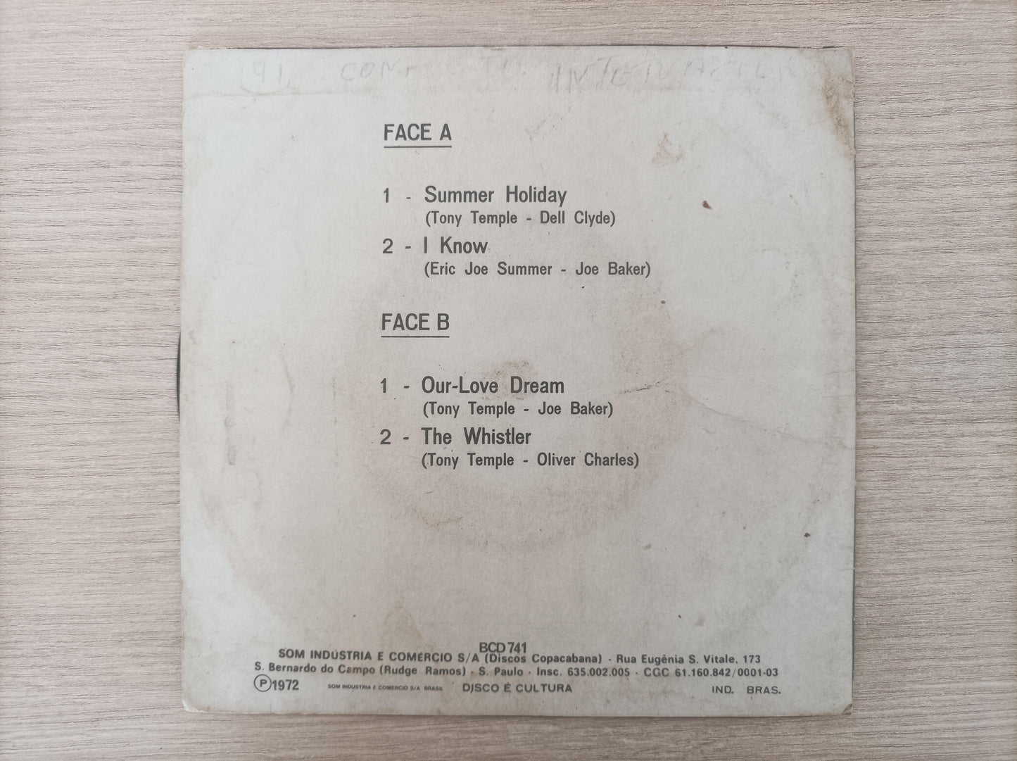 Compacto Vinil Terry Winter I Know