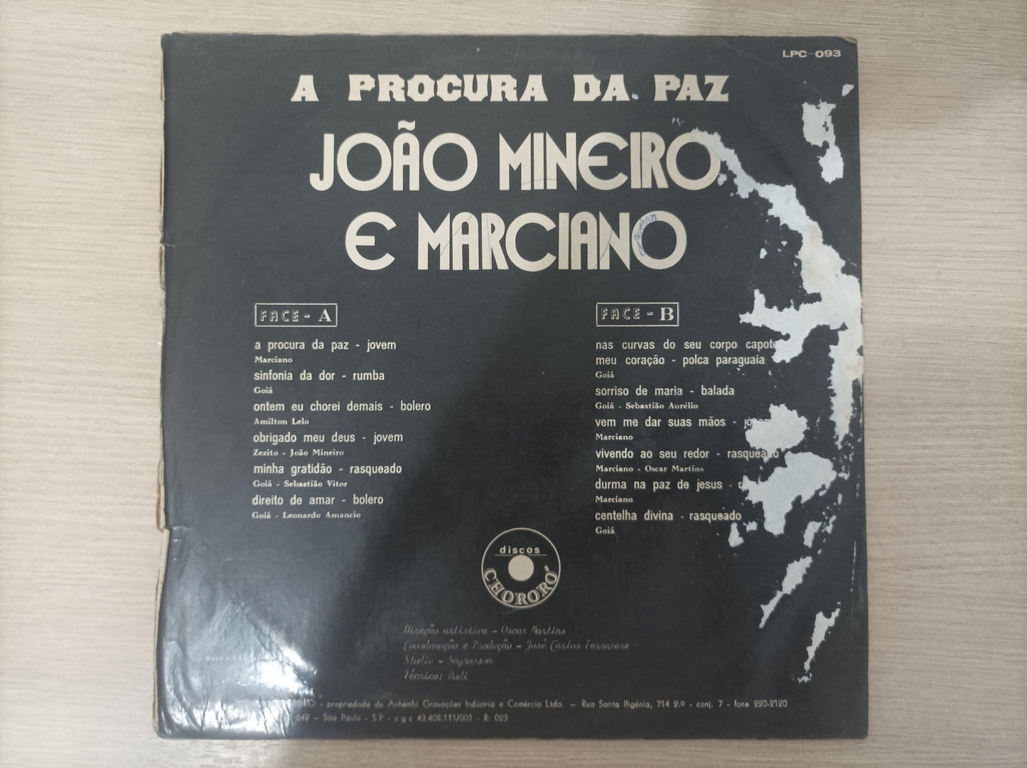 Lp Vinil João Mineiro & Marciano A Procura Da Paz