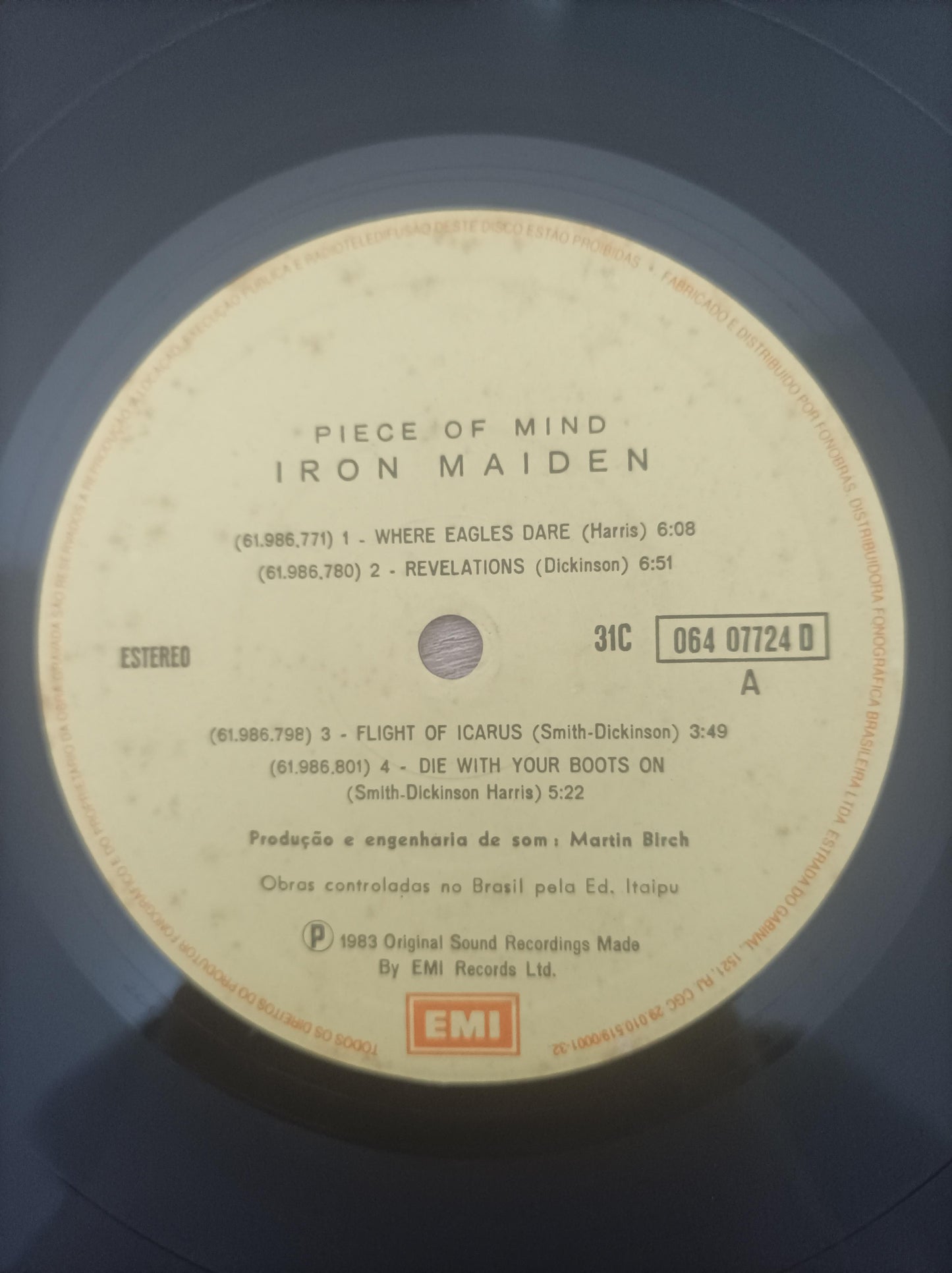 Lp Vinil Iron Maiden Piece Of Mind Capa Dupla