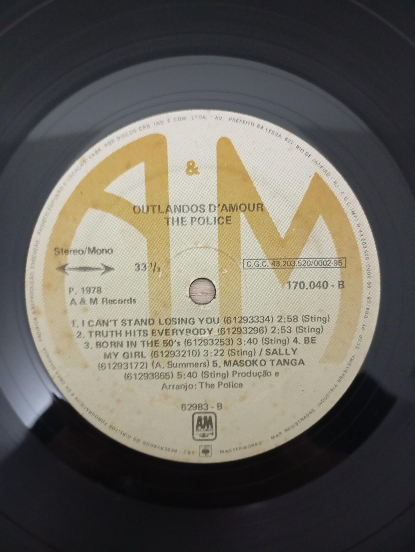 Lp Vinil The Police Outlandos D'Amour