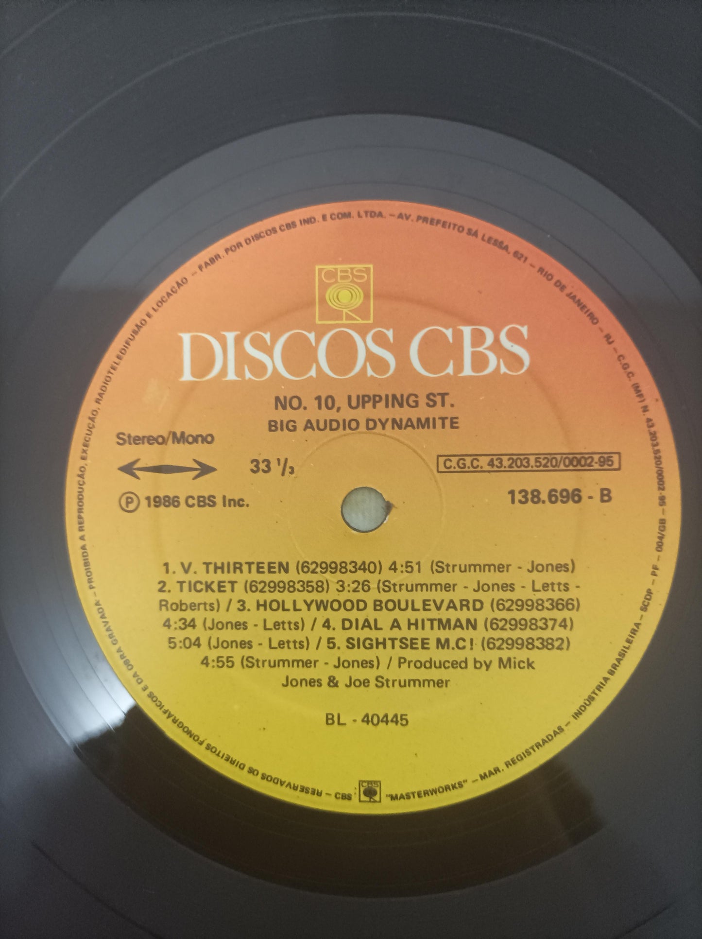 Lp Vinil Big Audio Dynamite No. 10, Upping St. Com Encarte