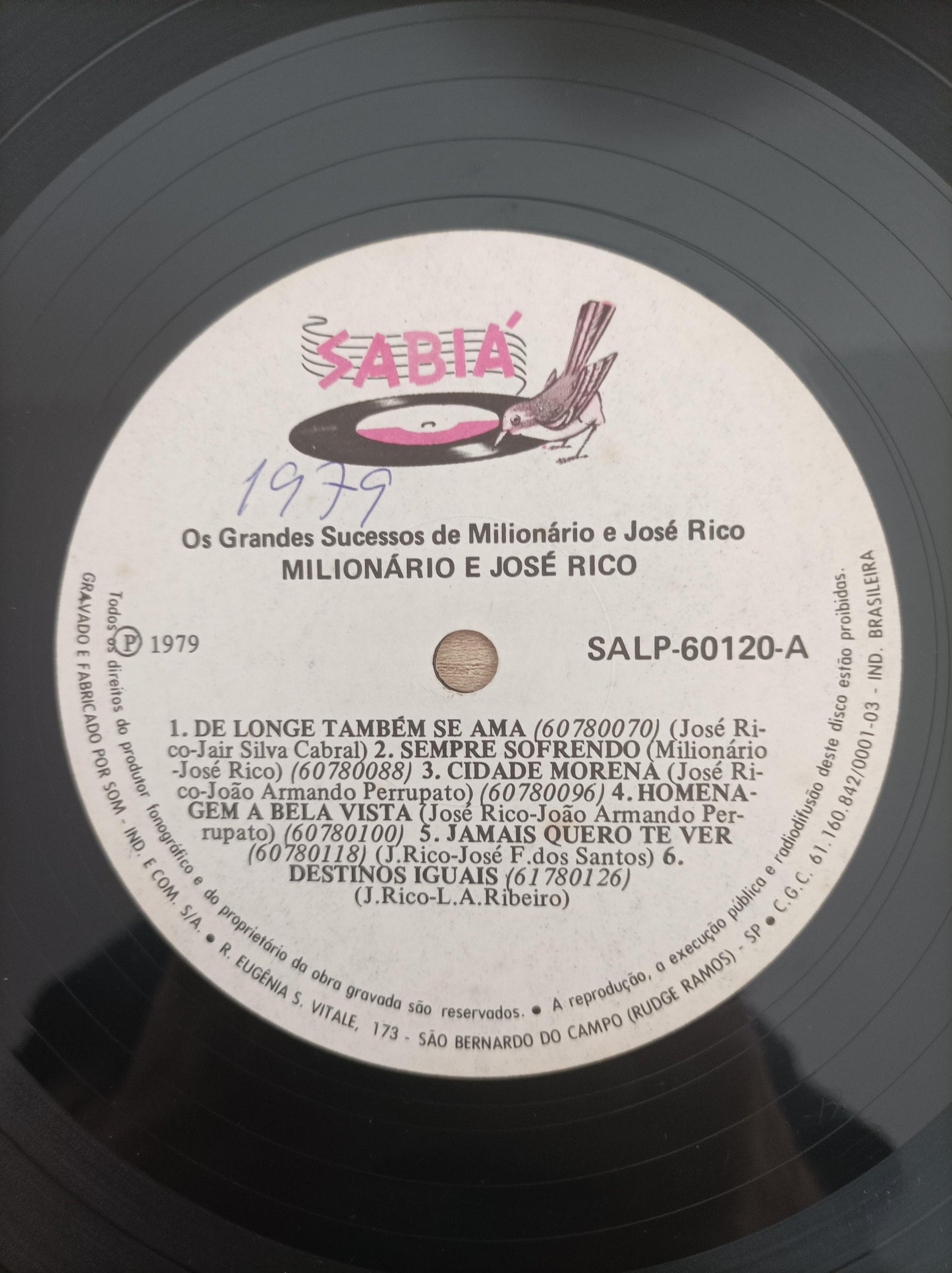 Lp Vinil Milionário & José Rico Grandes Sucessos