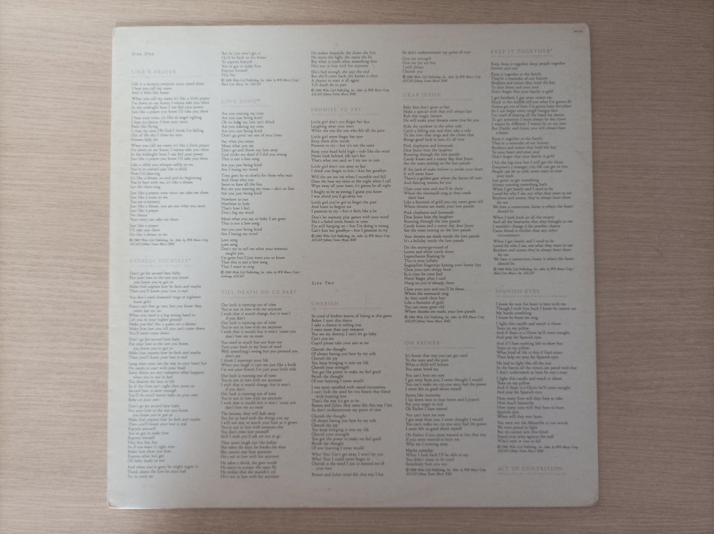 Lp Vinil Madonna Like A Prayer Com Encarte
