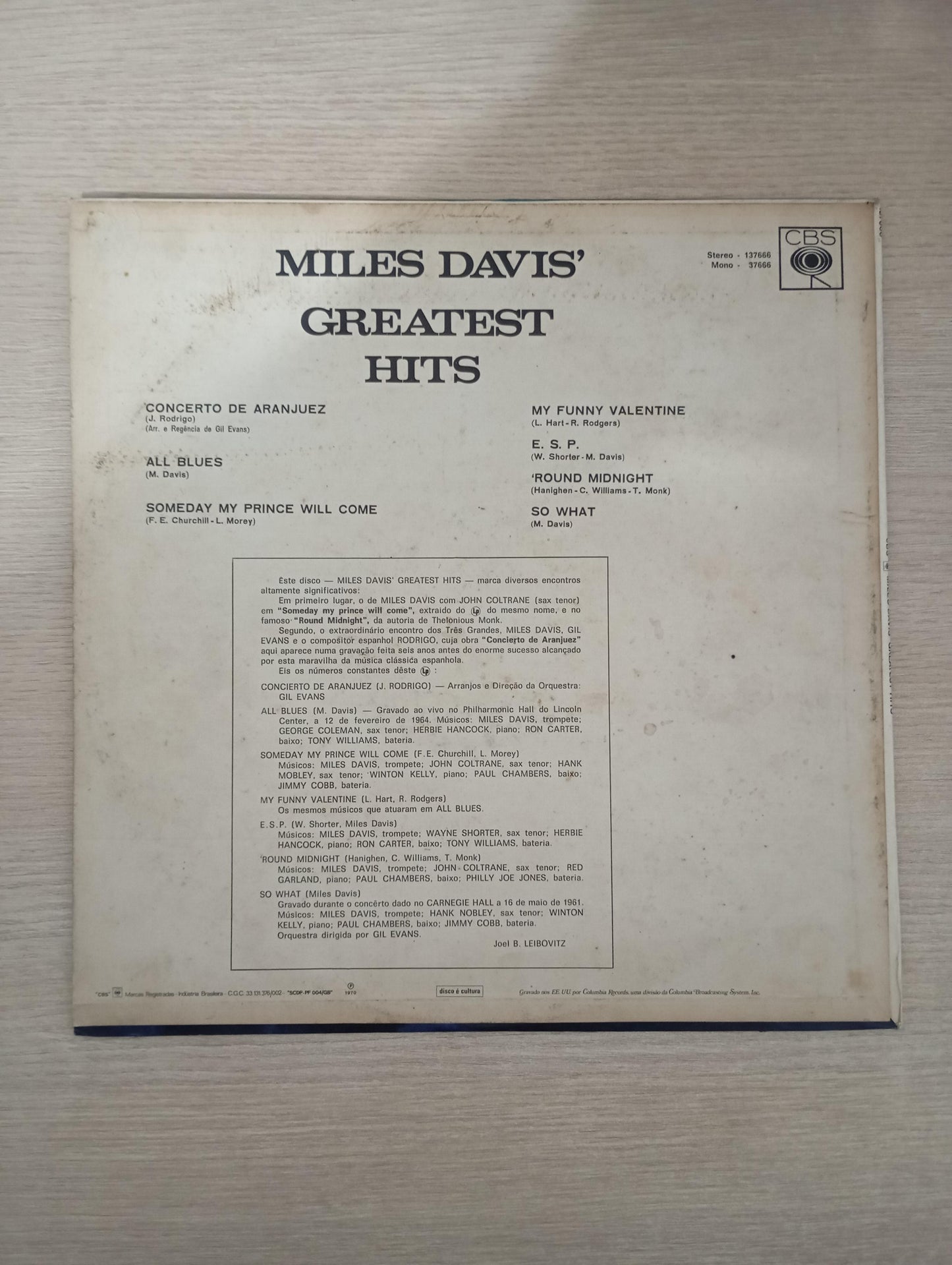 Lp Vinil Miles Davis Miles Davis' Greatest Hits