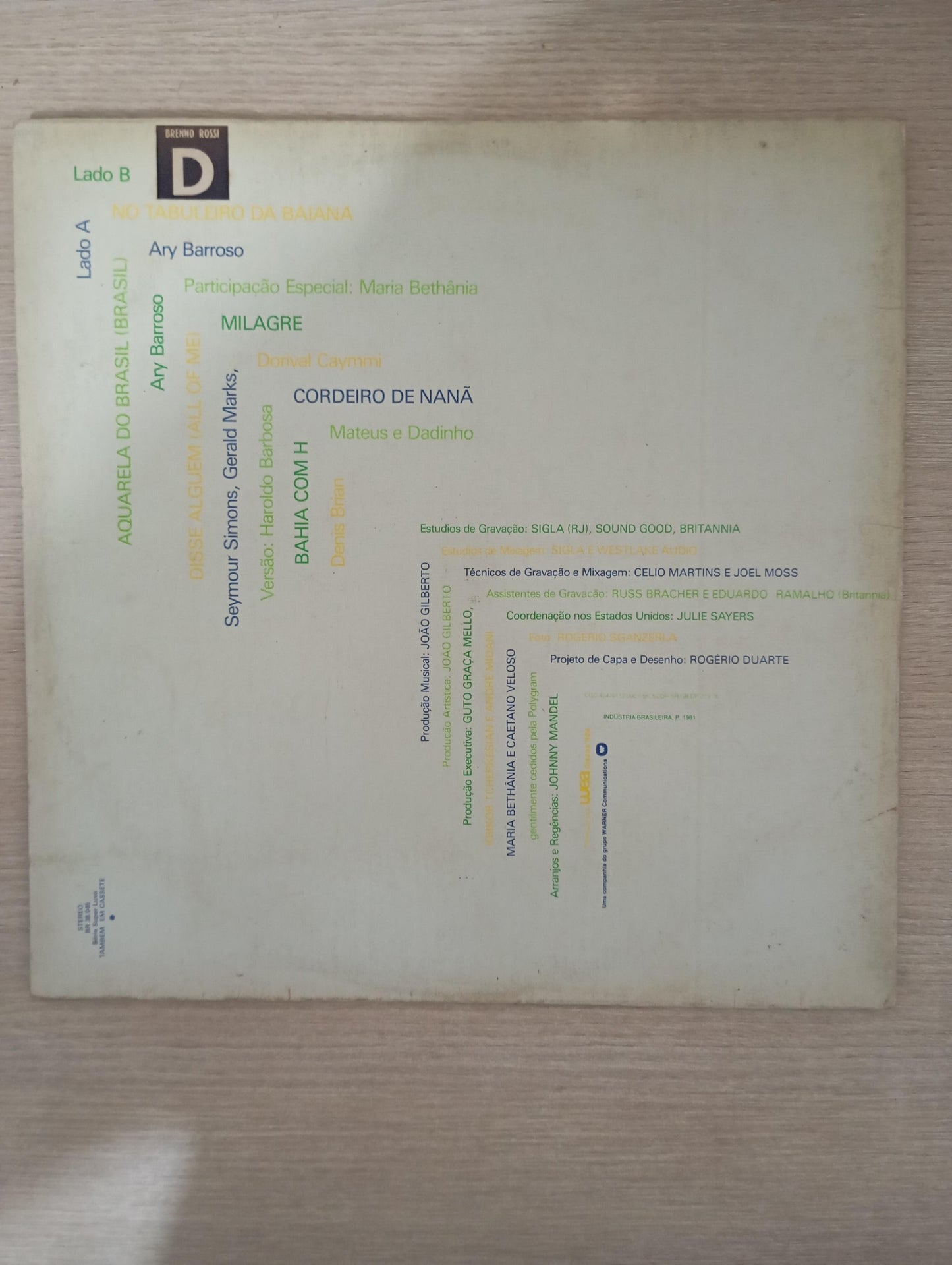 Lp Vinil João Gilberto Veloso Bethânia Gil Brasil C Encarte
