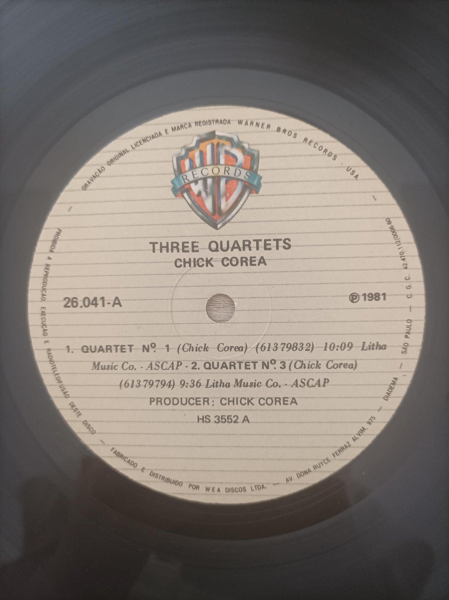 Lp Vinil Chick Corea Three Quartets