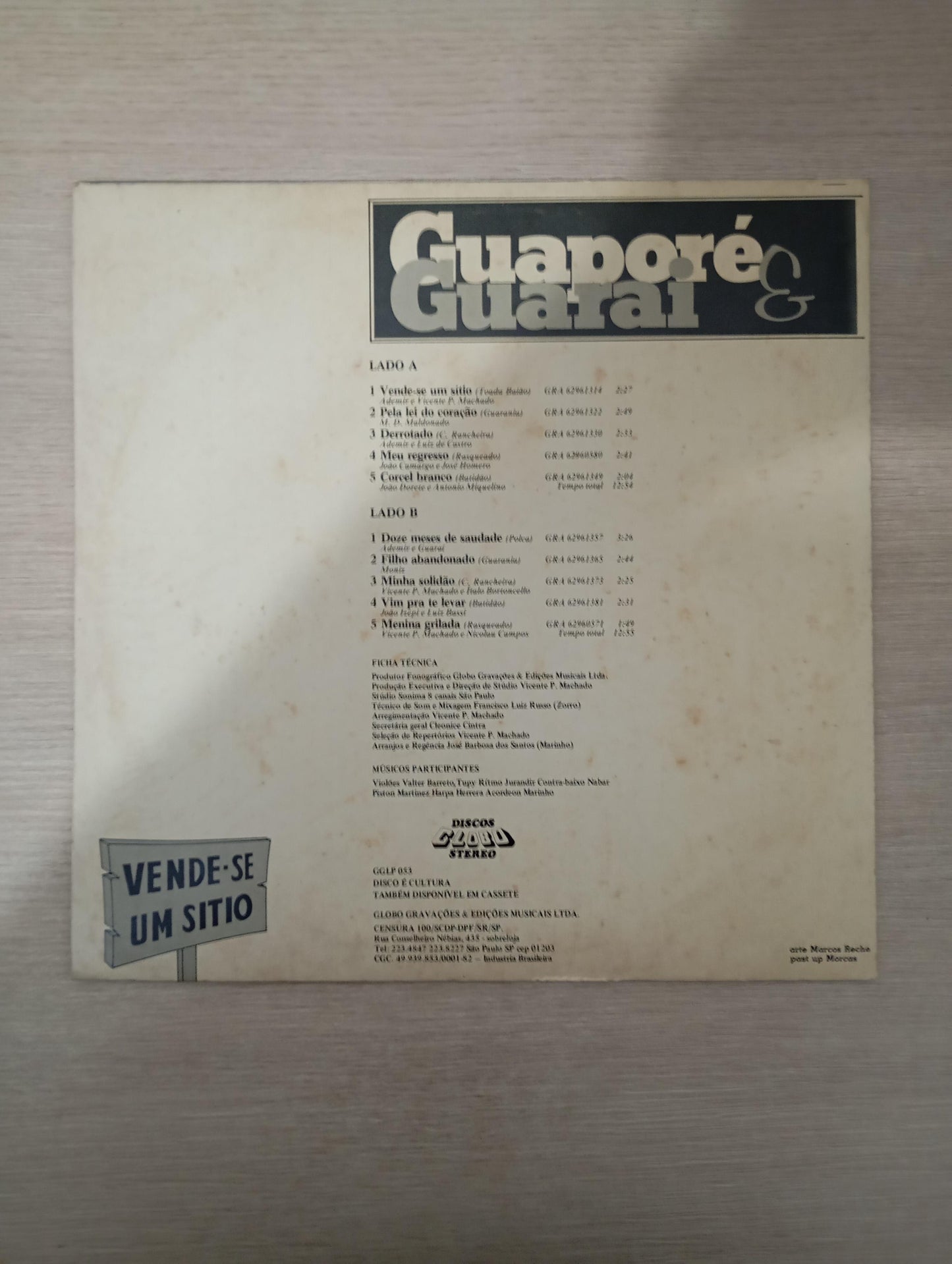 Lp Vinil Guaraporé e Guarai Vende-se Um Sitio