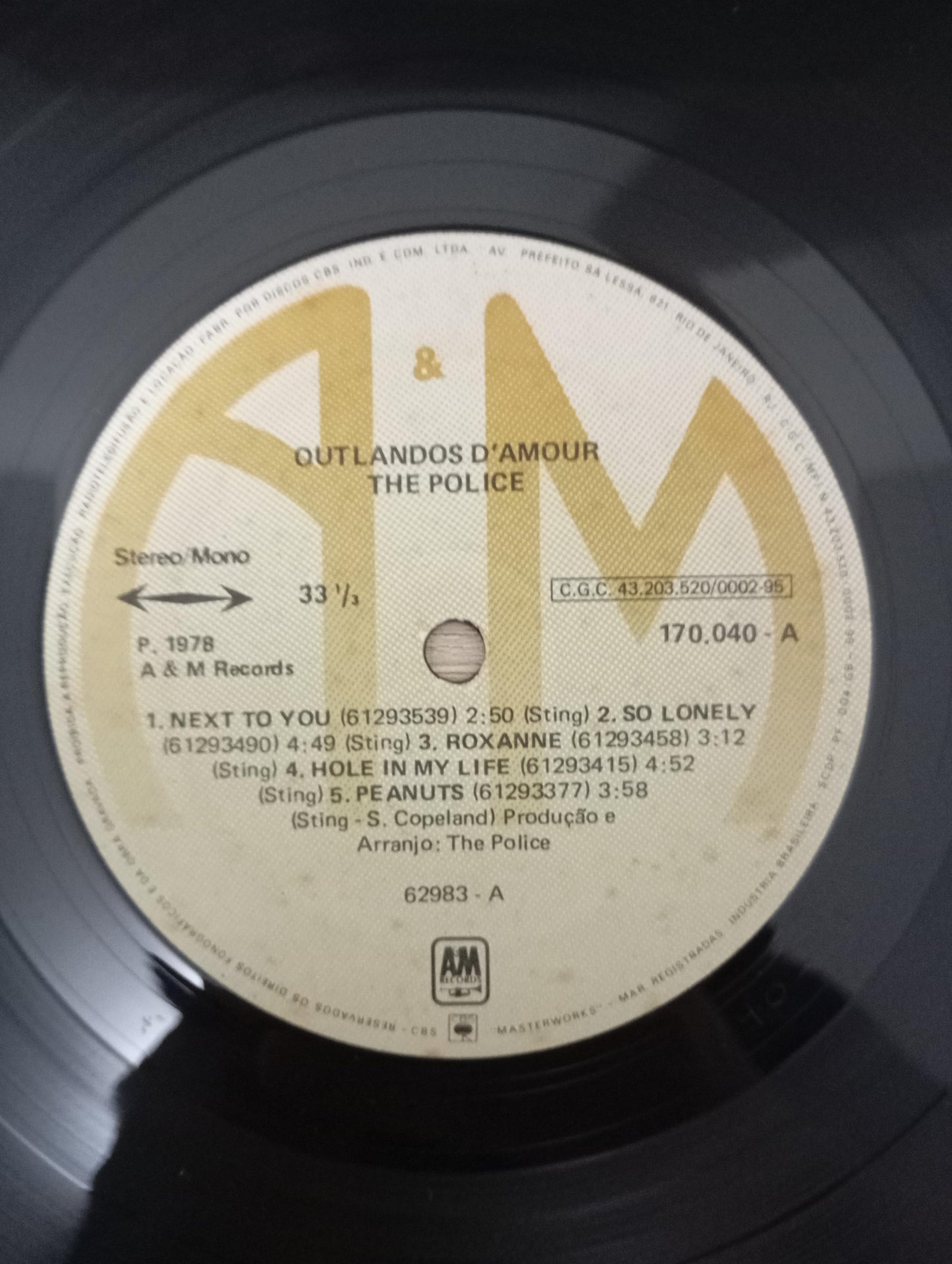 Lp Vinil The Police Outlandos D'Amour