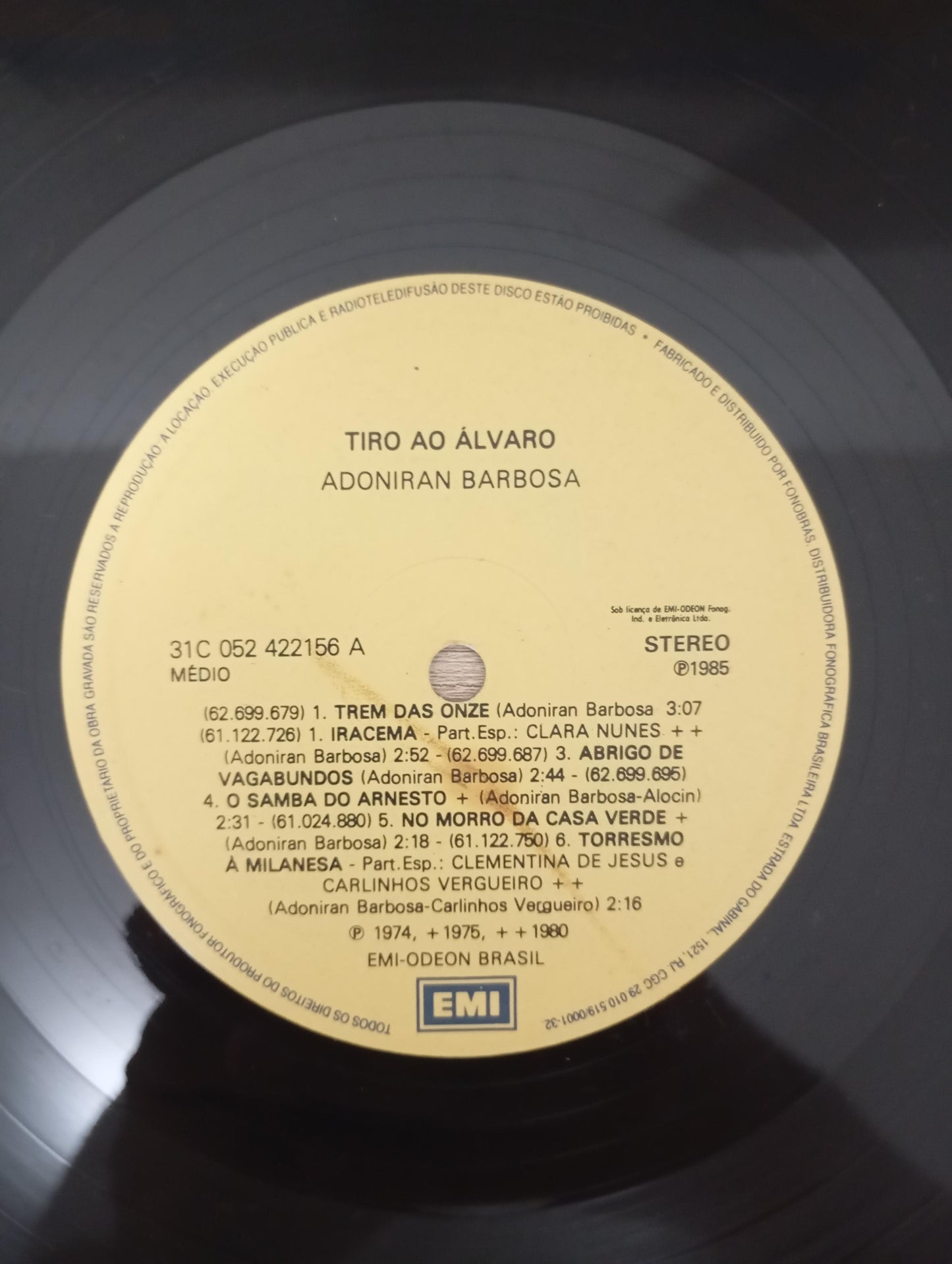 Lp Vinil Adoniran Barbosa Tiro Ao Álvaro, Leia