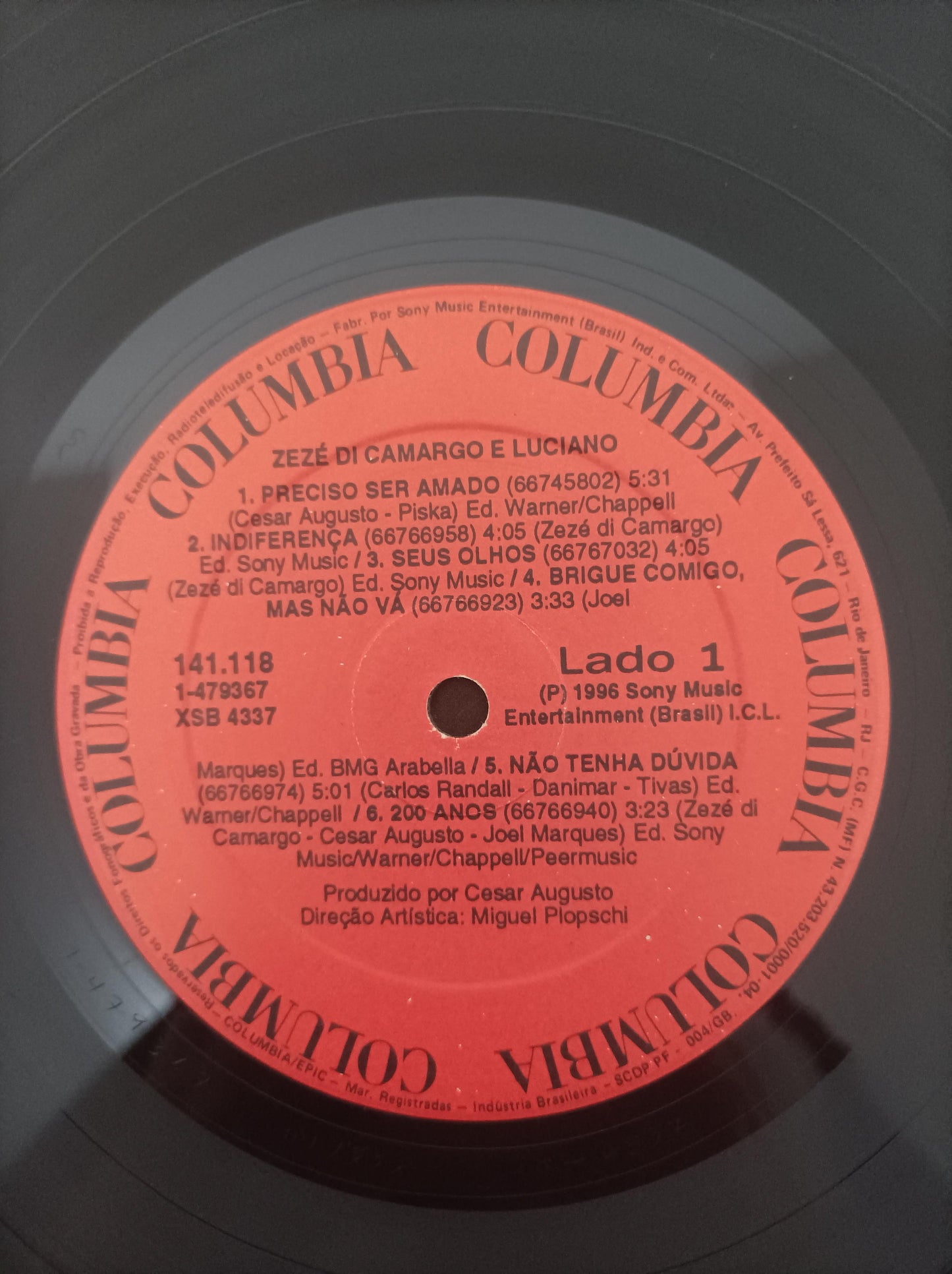 Lp Vinil Zezé Di Camargo & Luciano 1996 Com Encarte