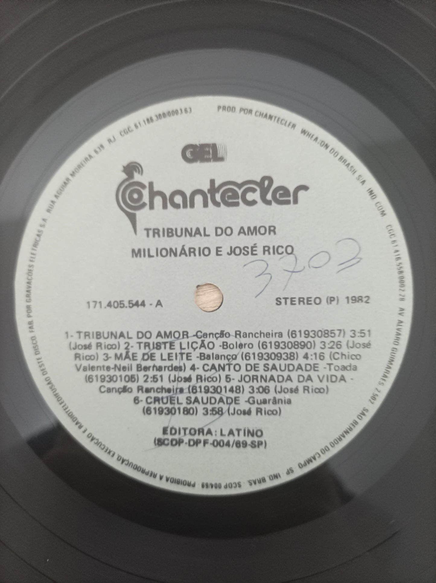 Lp Vinil Milionário & José Rico Tribunal do Amor Vol. 12