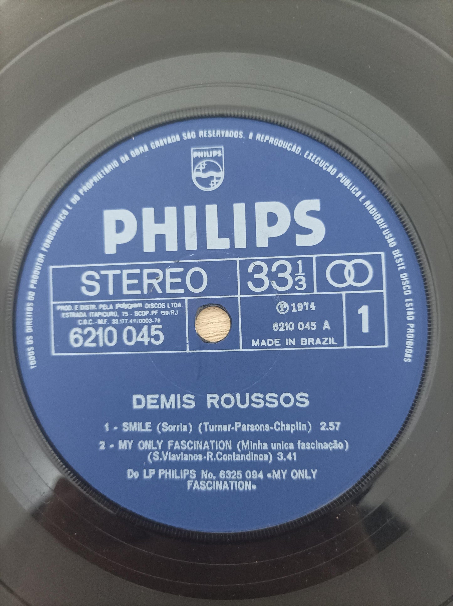 Compacto Vinil Demis Roussos Smile / My Only Fascination