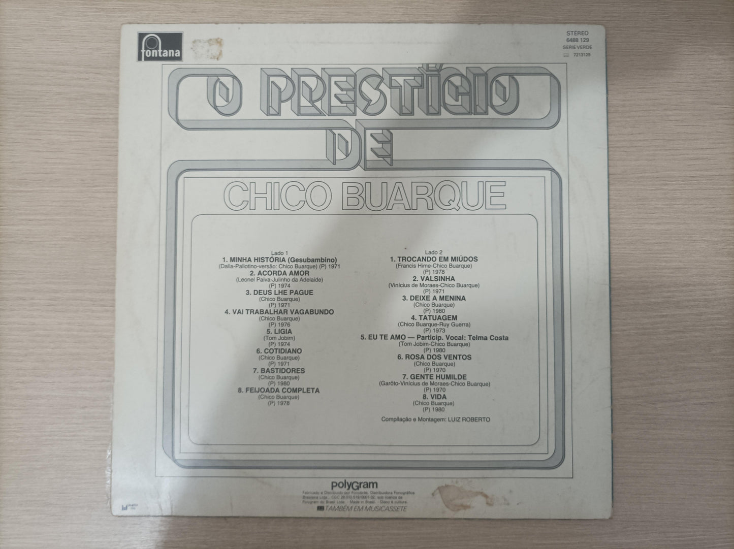 Lp Vinil Chico Buarque O Prestígio de