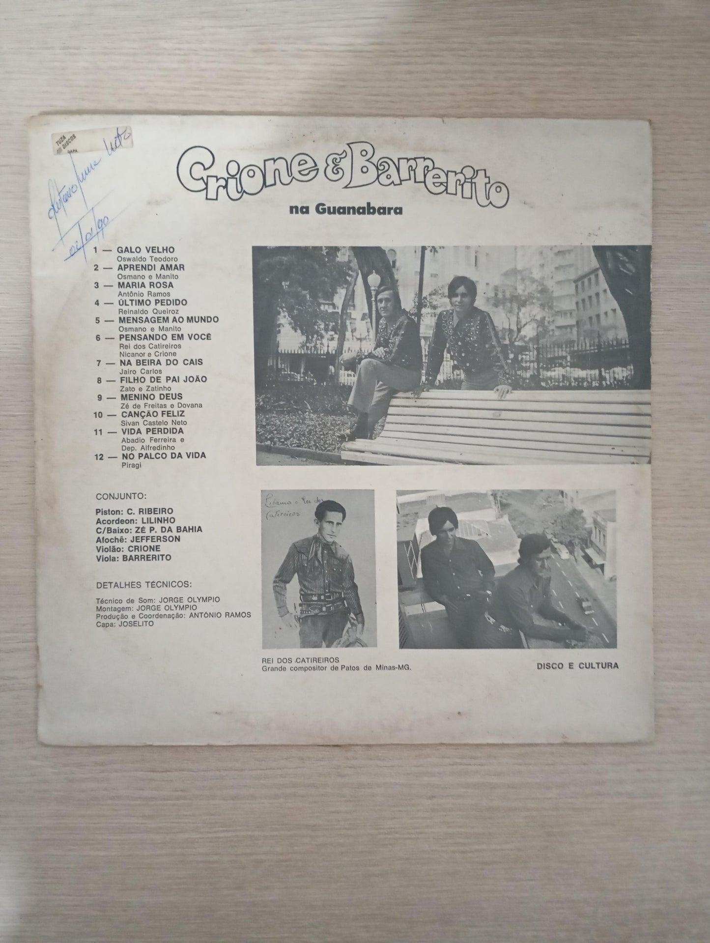 Lp Vinil Crione e Barrerito Na Guanabara