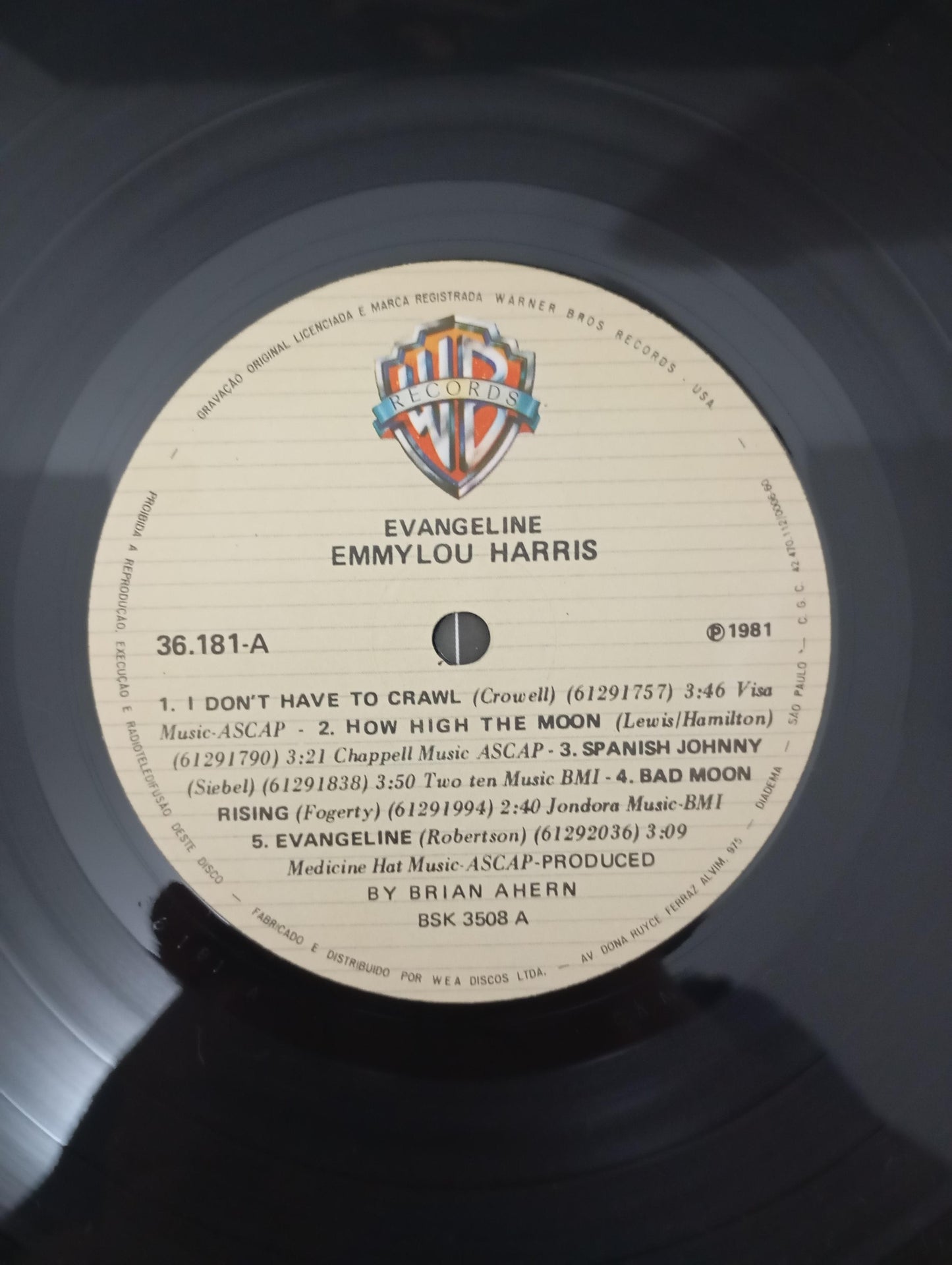 Disco Vinil Evangeline Emmylou Harris Com Encarte A