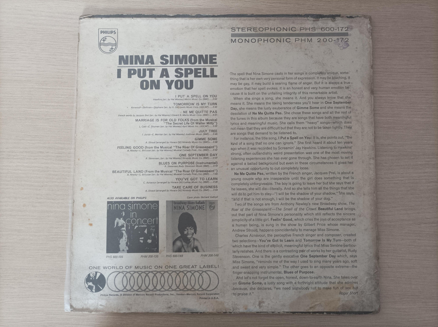 Lp Vinil Nina Simone I Put A Spell On You Importado