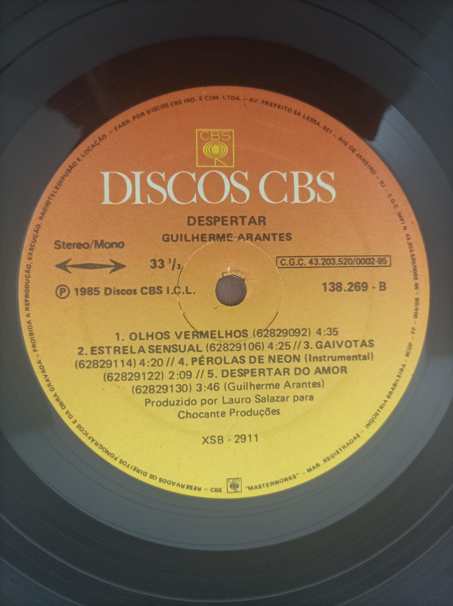 Disco Vinil Despertar Guilherme Arantes Com Encarte A