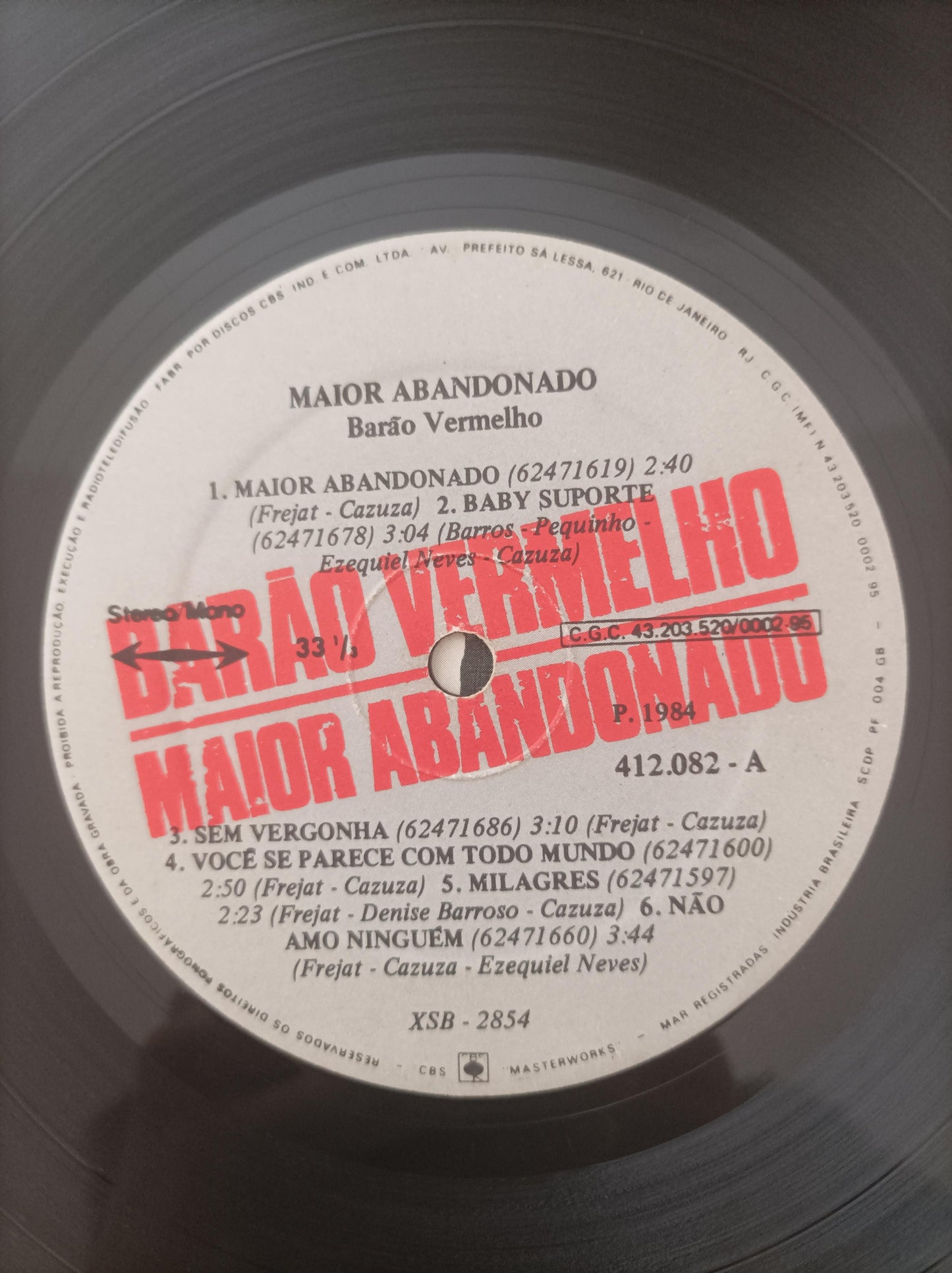 Lp Vinil Barão Vermelho Maior Abandonado Com Encarte