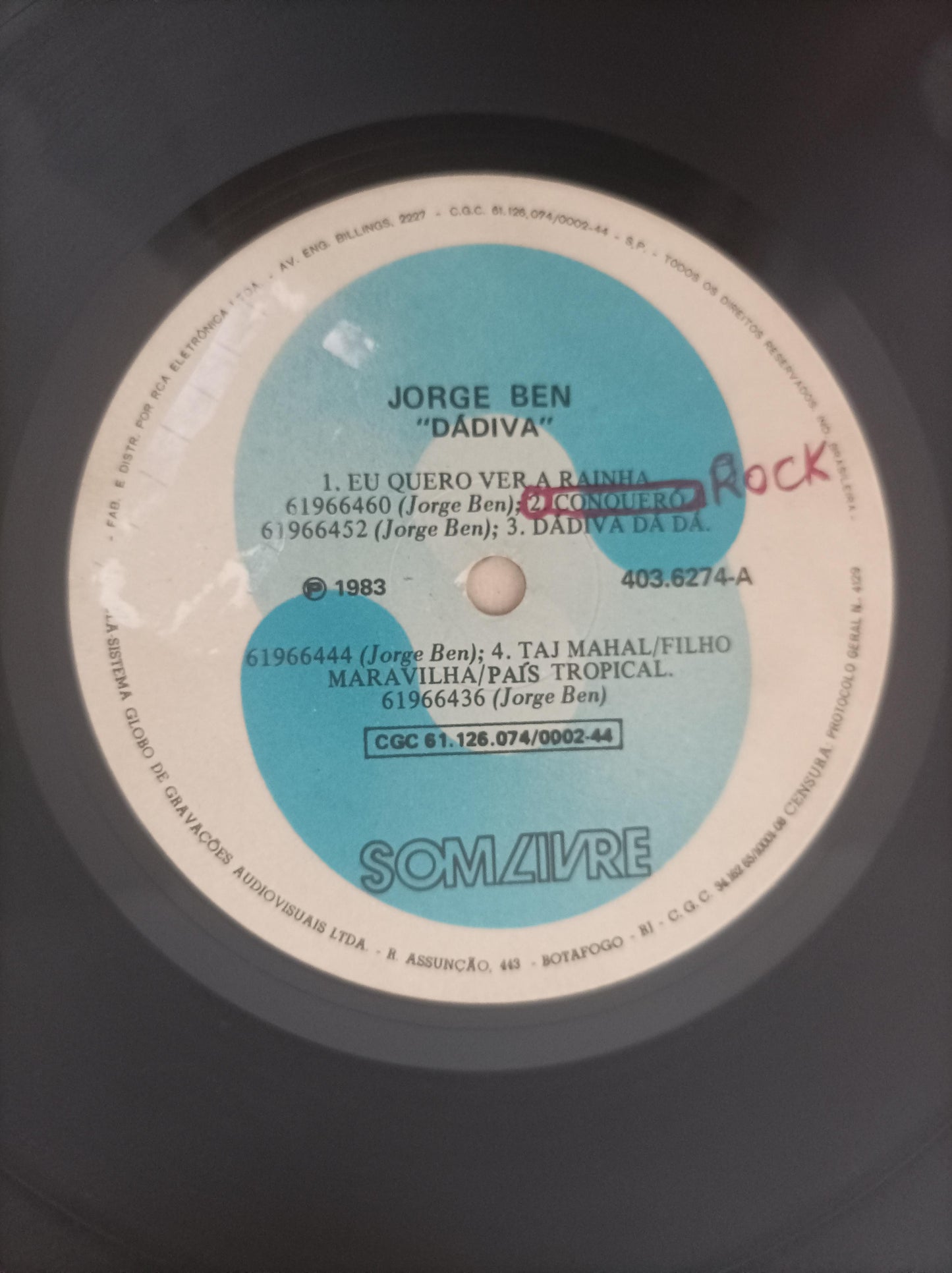 Lp Vinil Jorge Ben Dádiva Com Encarte