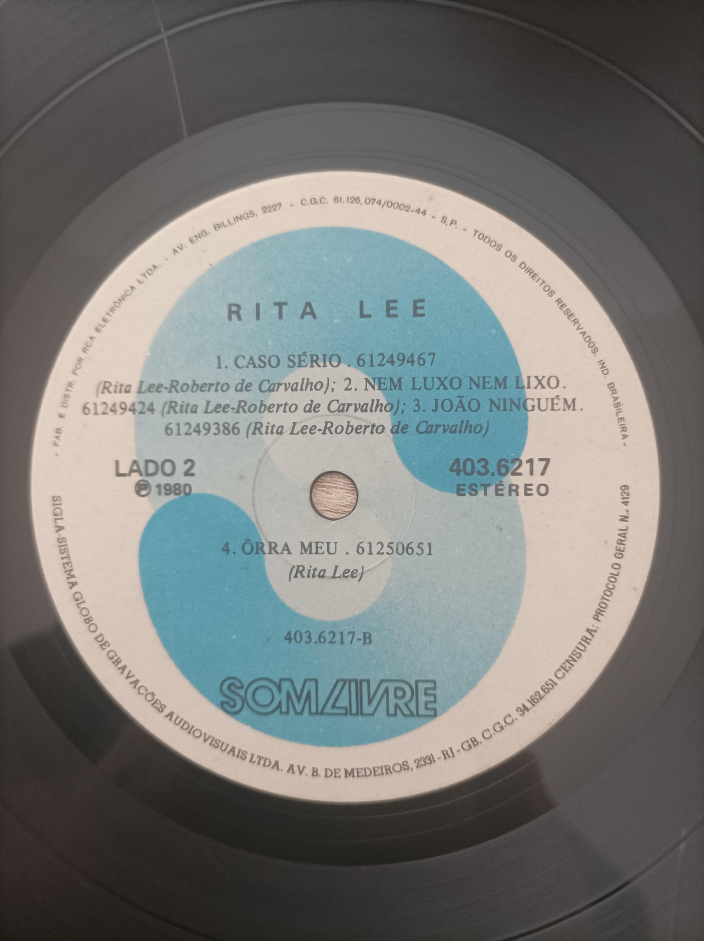 Disco Vinil 1980 Rita Lee Com Encarte A, Leia