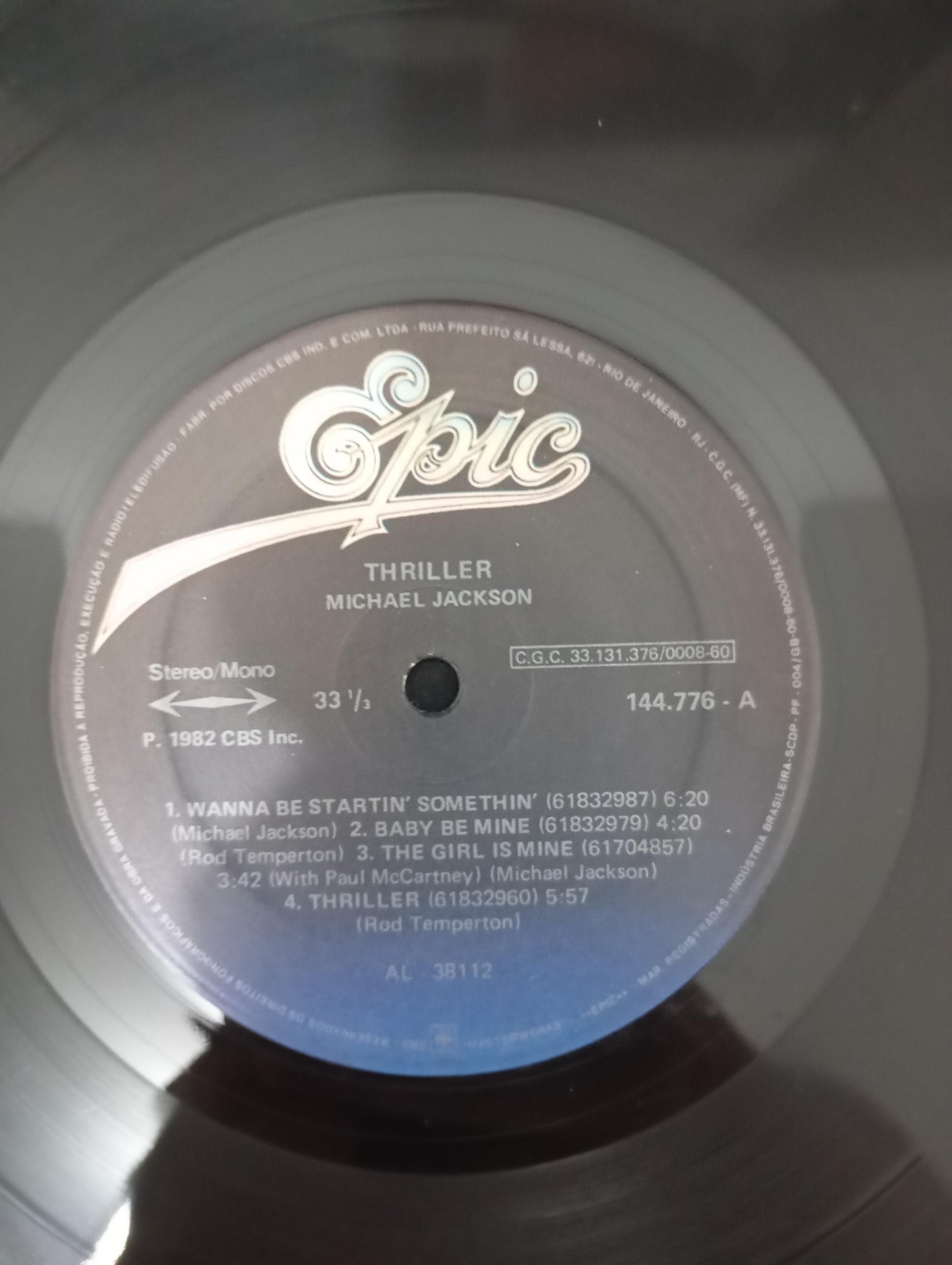 Disco Vinil Thriller Michael Jackson Com Encarte A